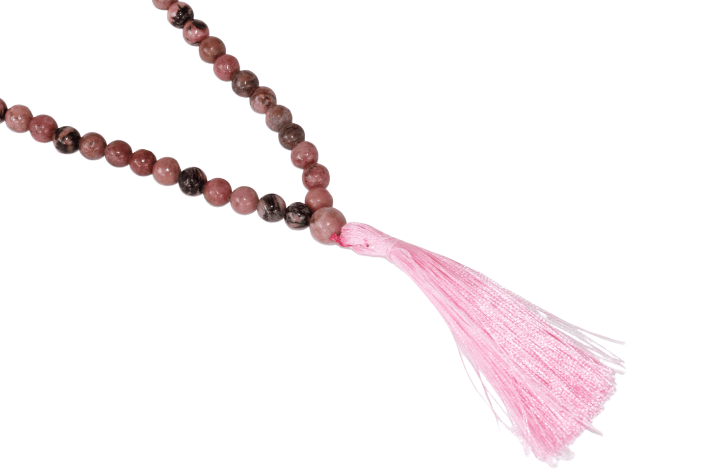 Rhodonite Mala with 108 Prayer Beads for Inner Strength and Peace, Jap Mala for Enhanced Meditation and Healing