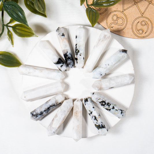 Rainbow Moonstone Double Terminated Crystal Point Pencils