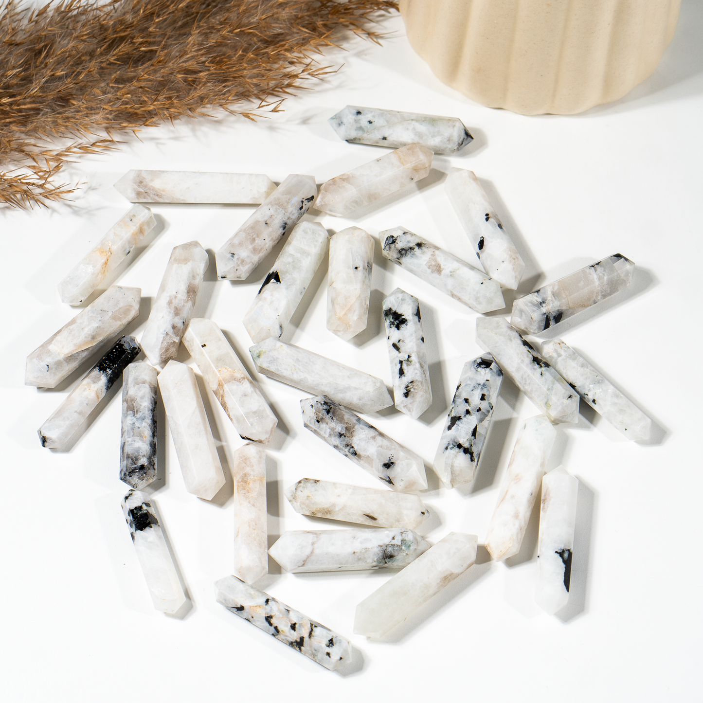 Rainbow Moonstone Double Terminated Crystal Point Pencils
