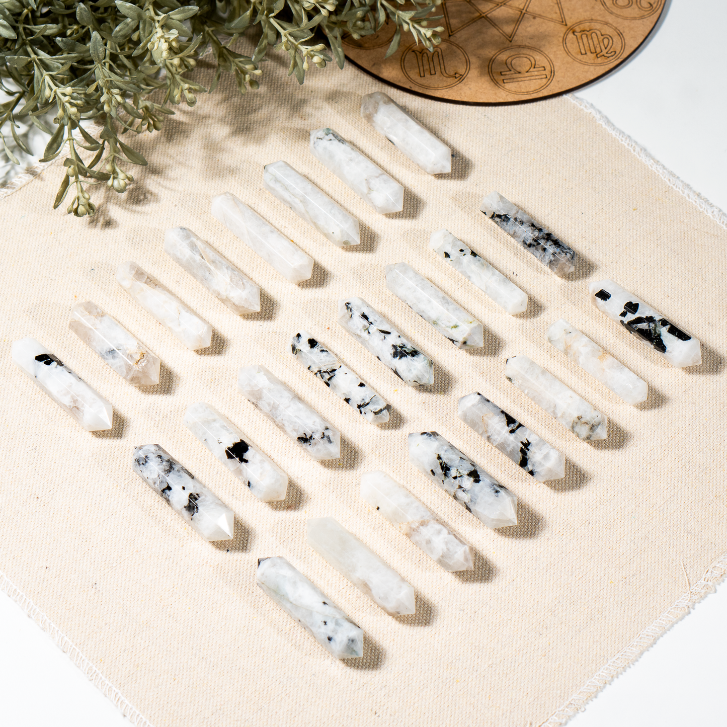 Rainbow Moonstone Double Terminated Crystal Point Pencils