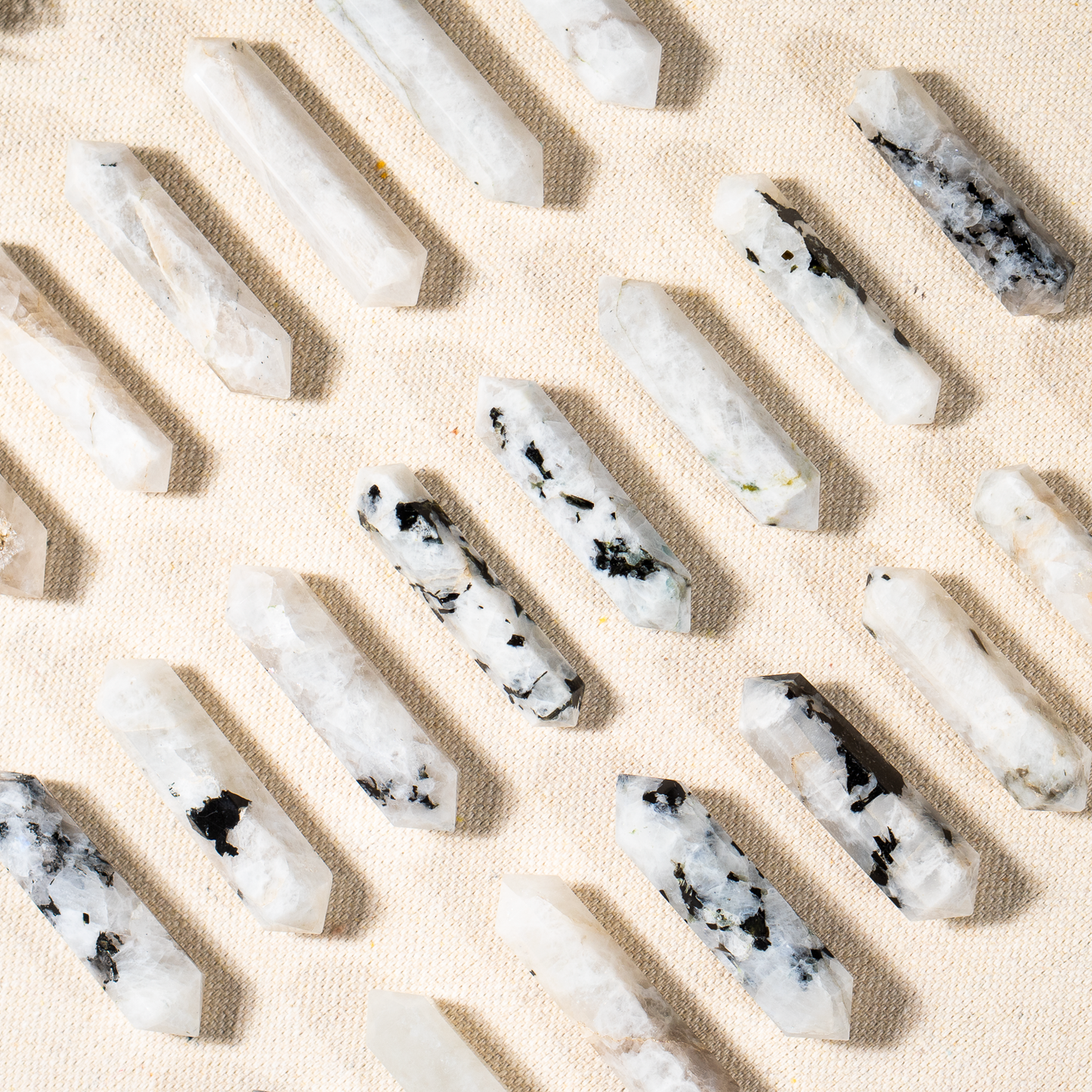 Rainbow Moonstone Double Terminated Crystal Point Pencils
