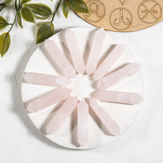 Rose Quartz Double Terminated Crystal Point Pencils