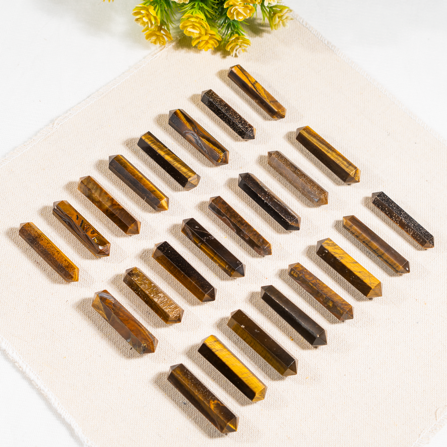 Tiger Eye Double Terminated Crystal Point Pencils