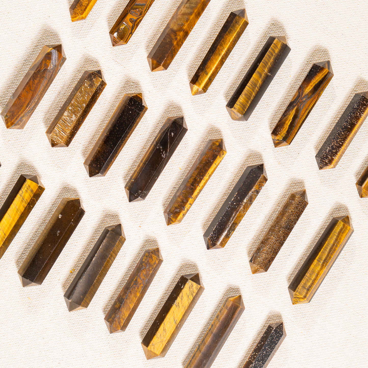 Tiger Eye Double Terminated Crystal Point Pencils
