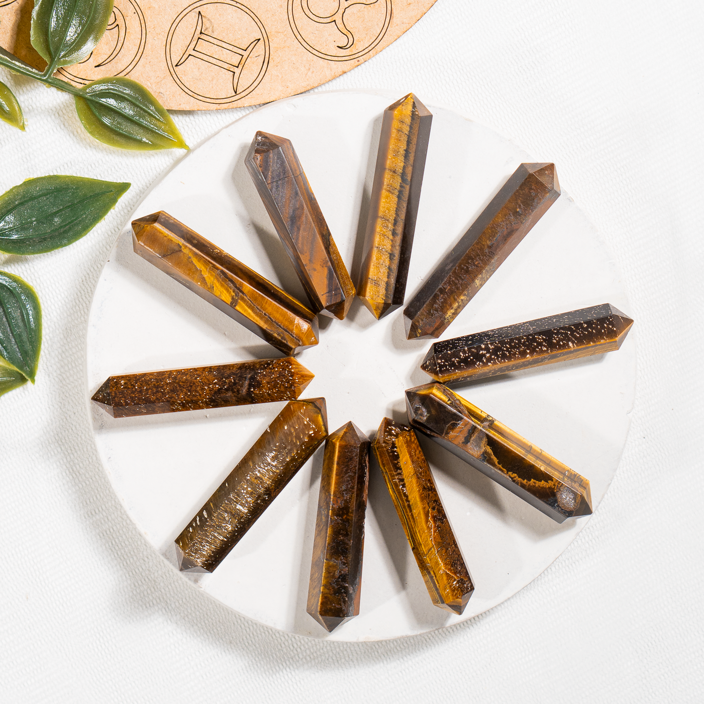 Tiger Eye Double Terminated Crystal Point Pencils