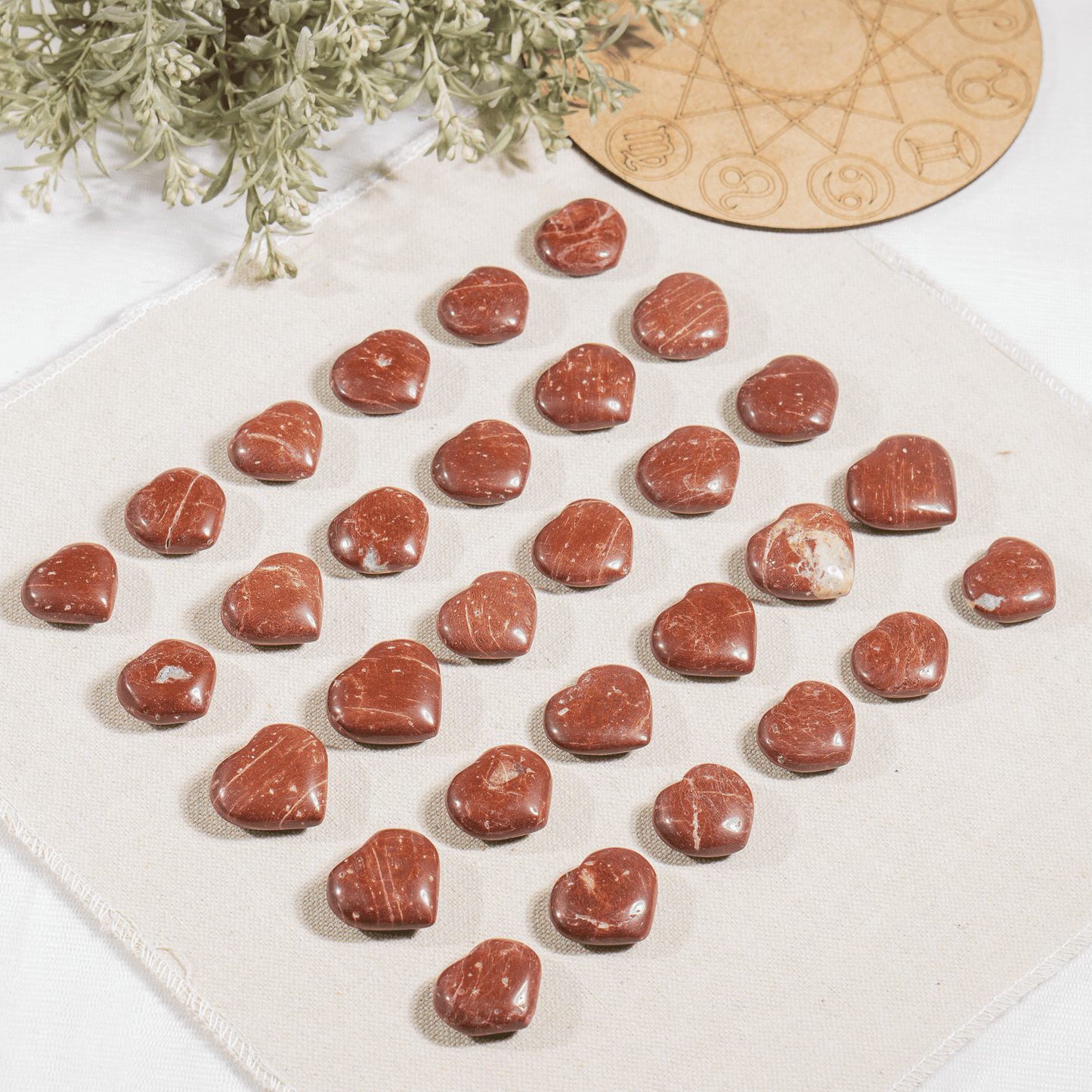 Red Jasper Heart Crystal, Puffy Mini 1 Inch Pocket Crystal Heart