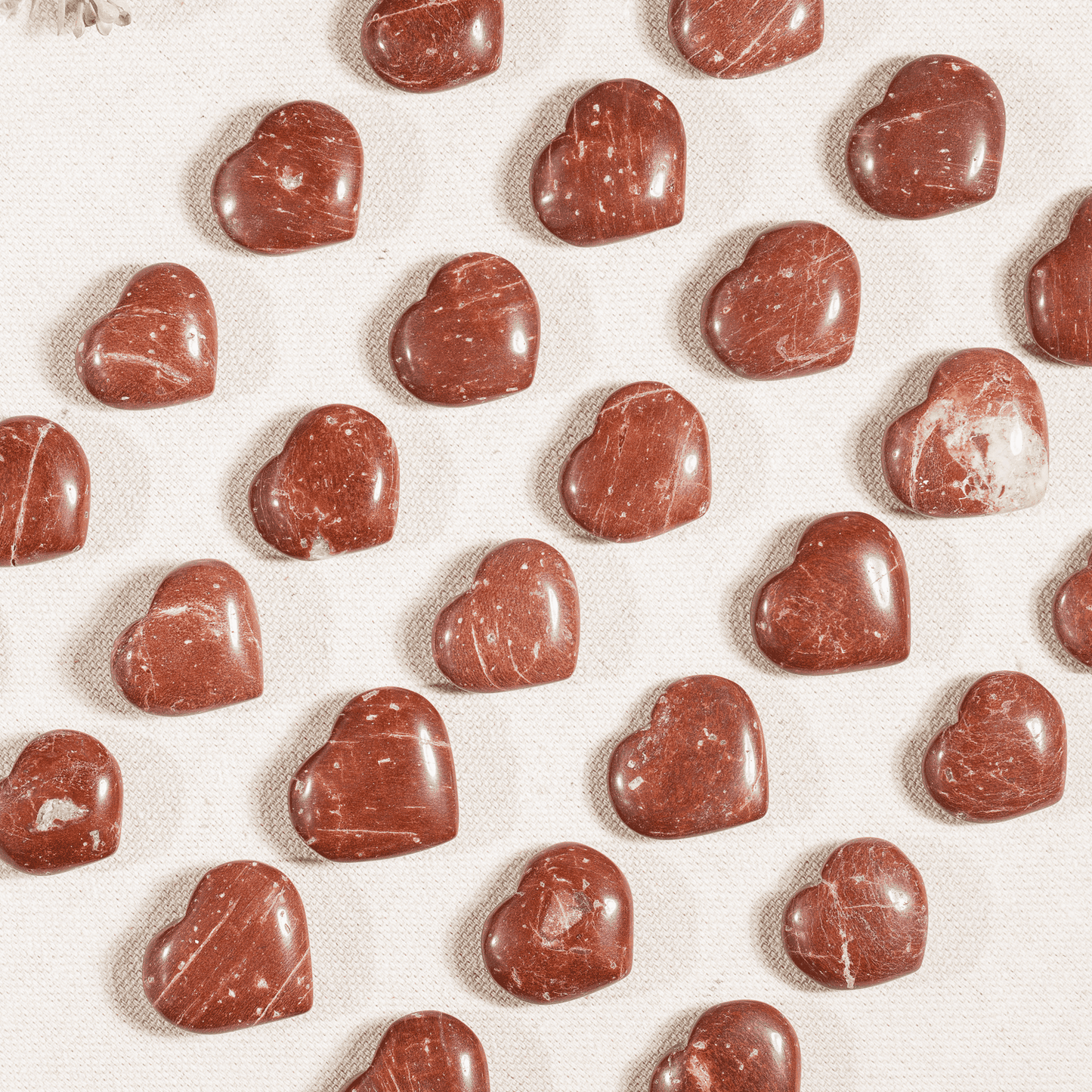 Red Jasper Heart Crystal, Puffy Mini 1 Inch Pocket Crystal Heart