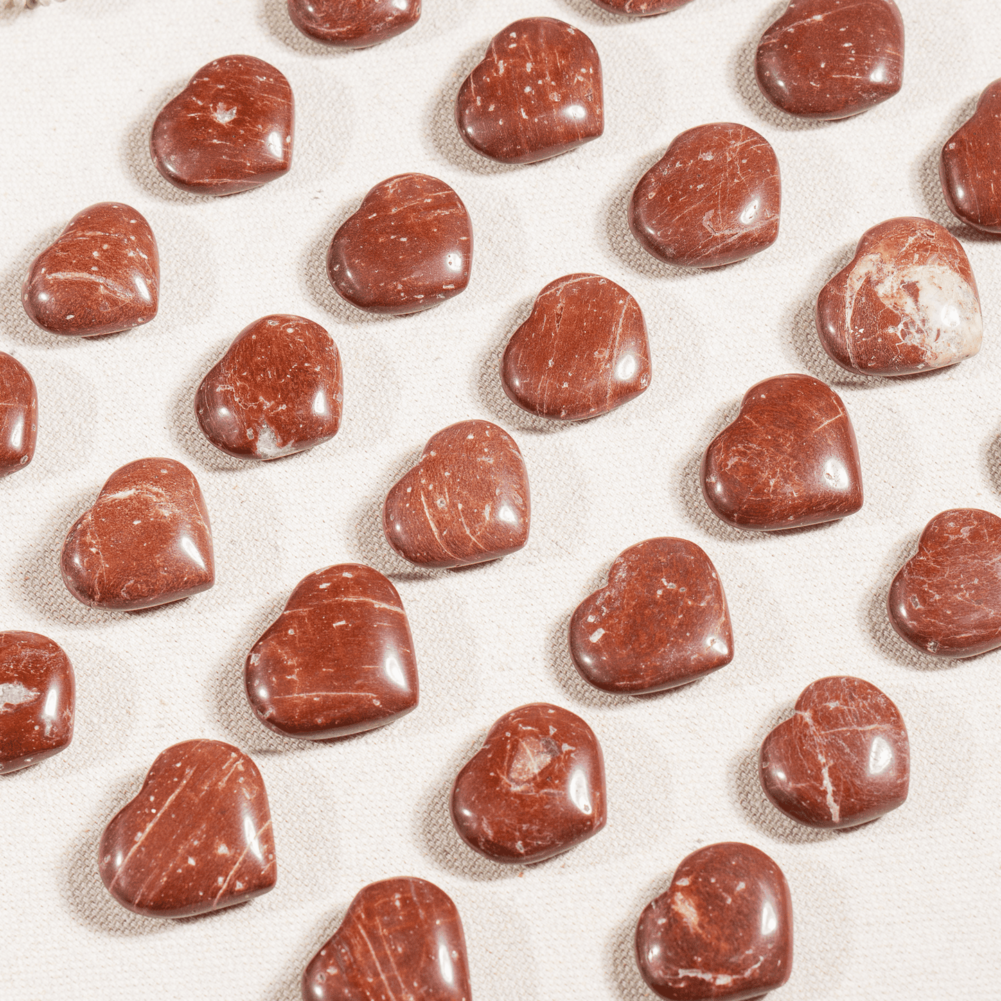 Red Jasper Heart Crystal, Puffy Mini 1 Inch Pocket Crystal Heart