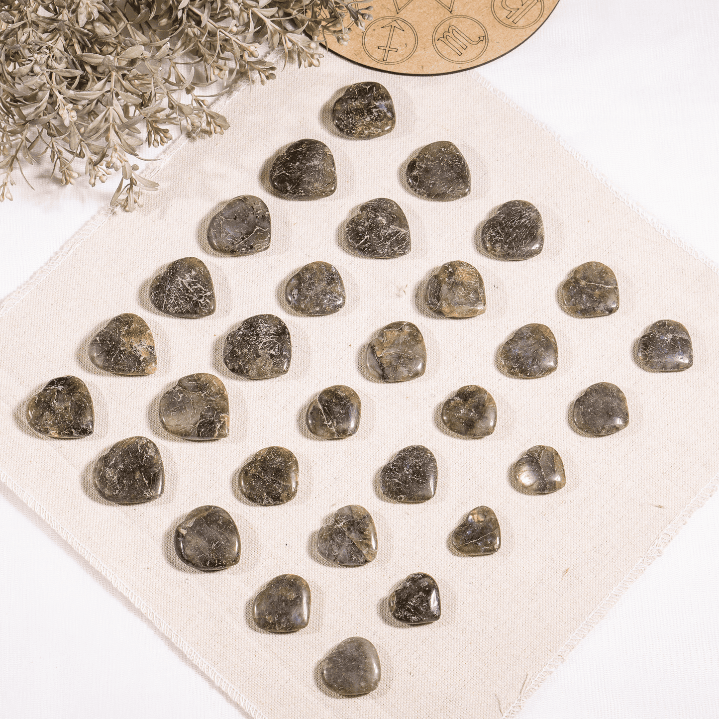 Labradorite Heart Crystal, Puffy Mini 1 Inch Pocket Crystal Heart