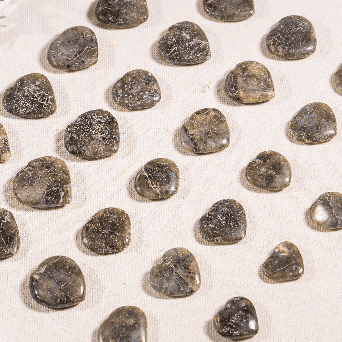 Labradorite Heart Crystal, Puffy Mini 1 Inch Pocket Crystal Heart