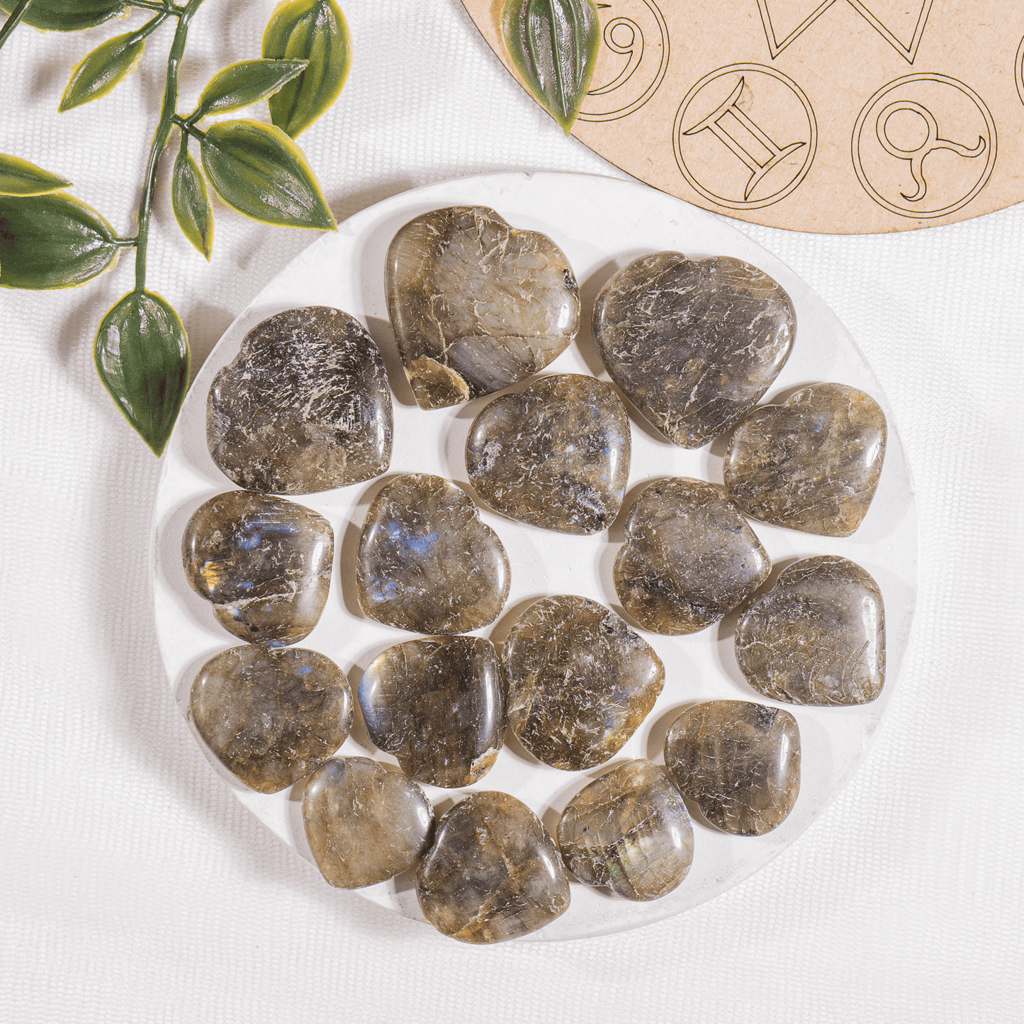 Labradorite Heart Crystal, Puffy Mini 1 Inch Pocket Crystal Heart