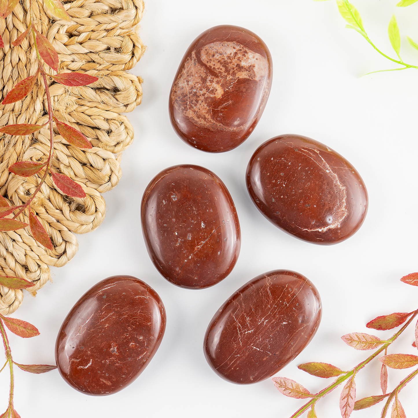 1kg Red Jasper Palm Stones (6-8Pcs)