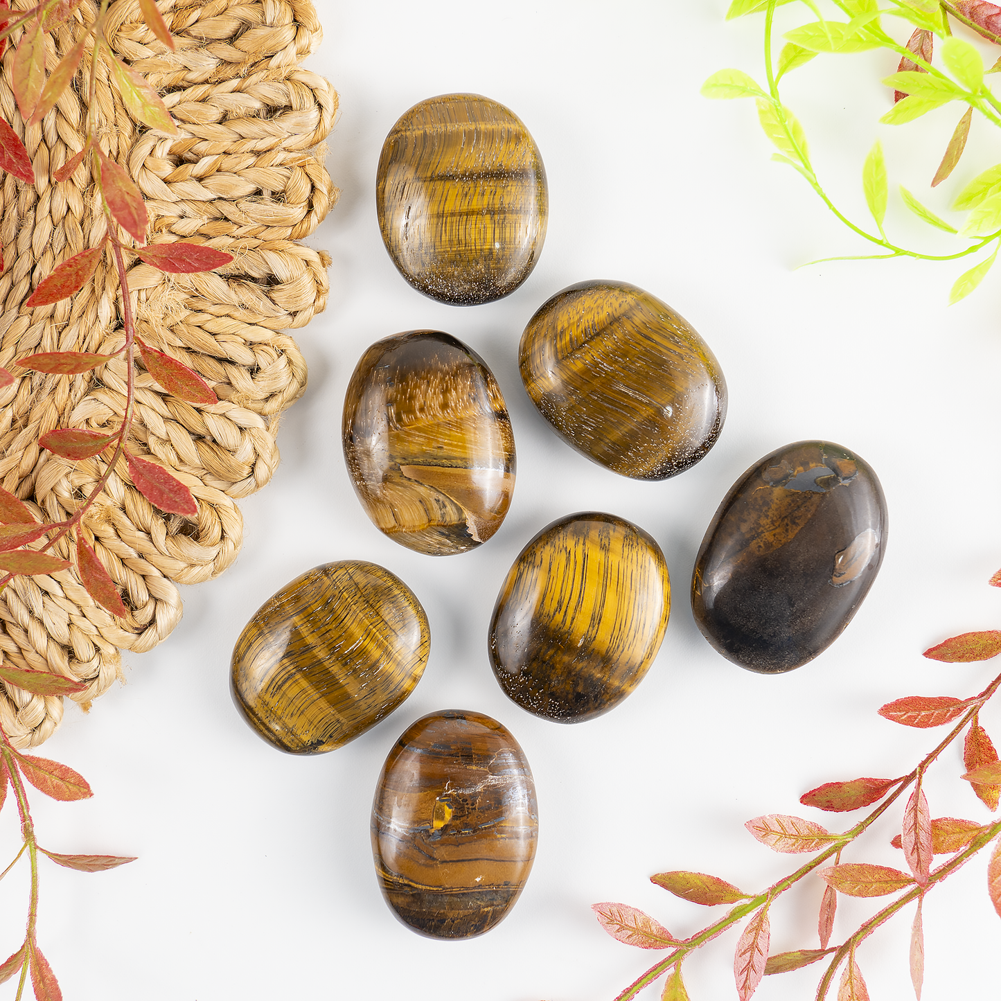 1kg Tiger Eye Palm Stones (6-8Pcs)