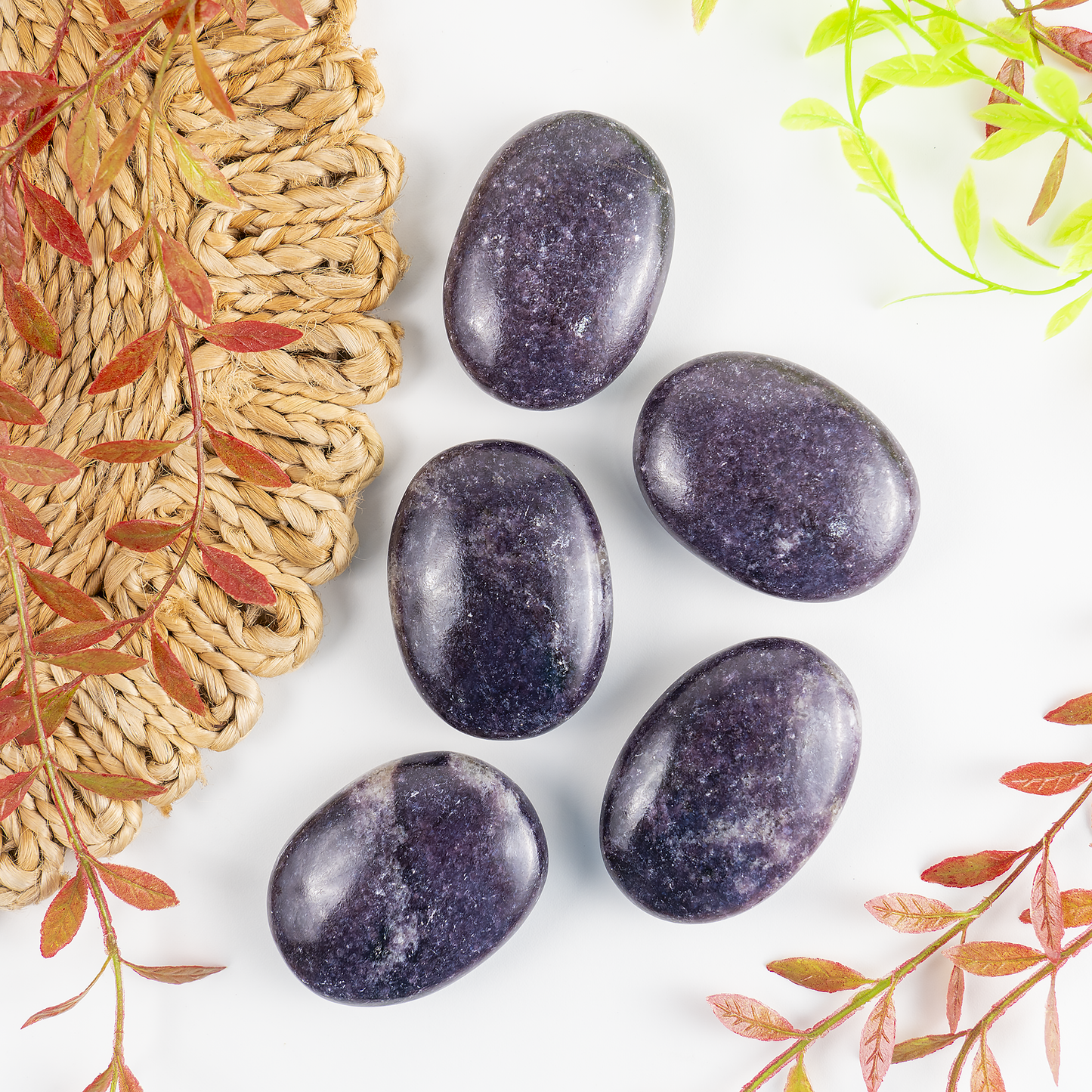 1kg Lepidolite Palm Stones (6-8Pcs)