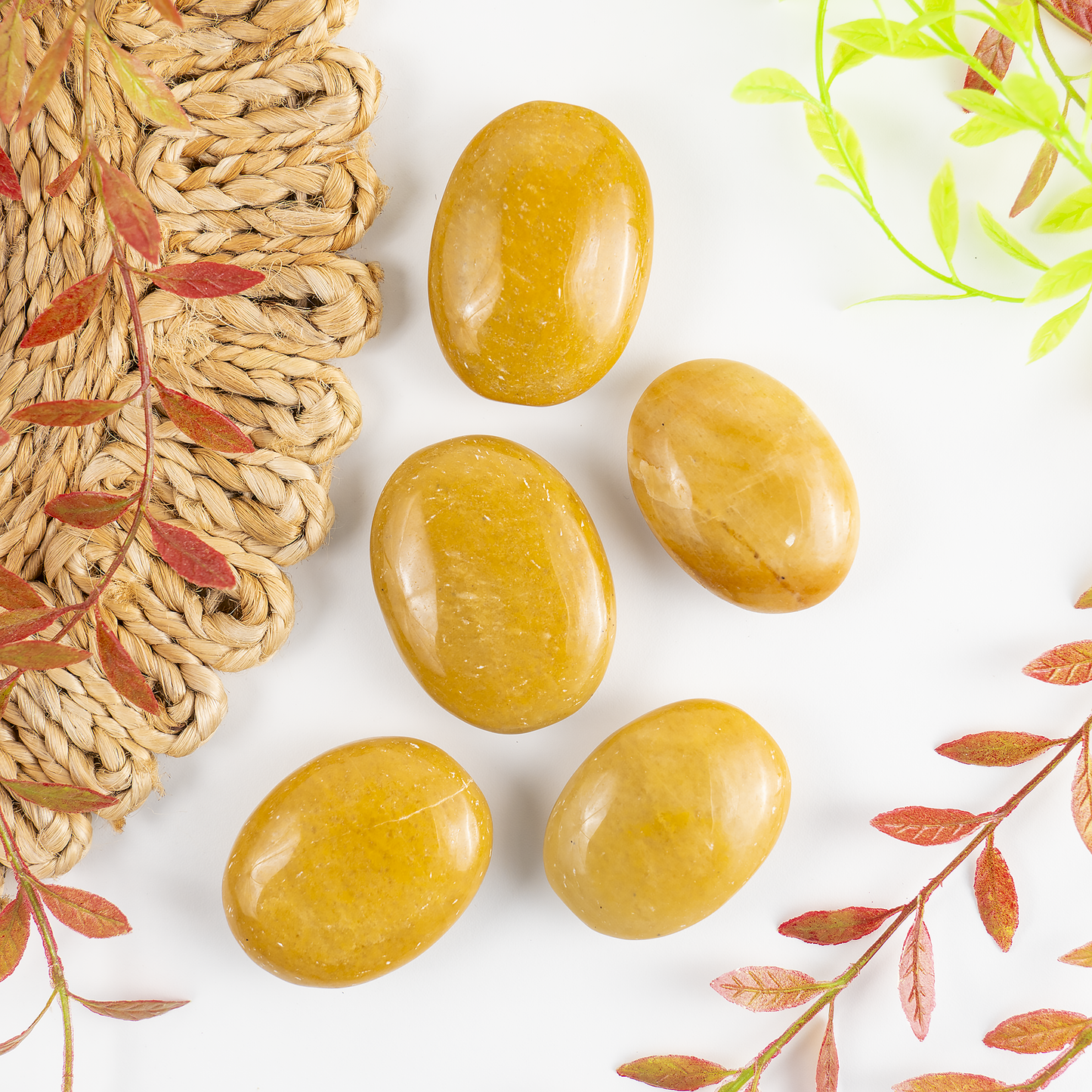 1kg Yellow Aventurine Palm Stones (6-8Pcs)