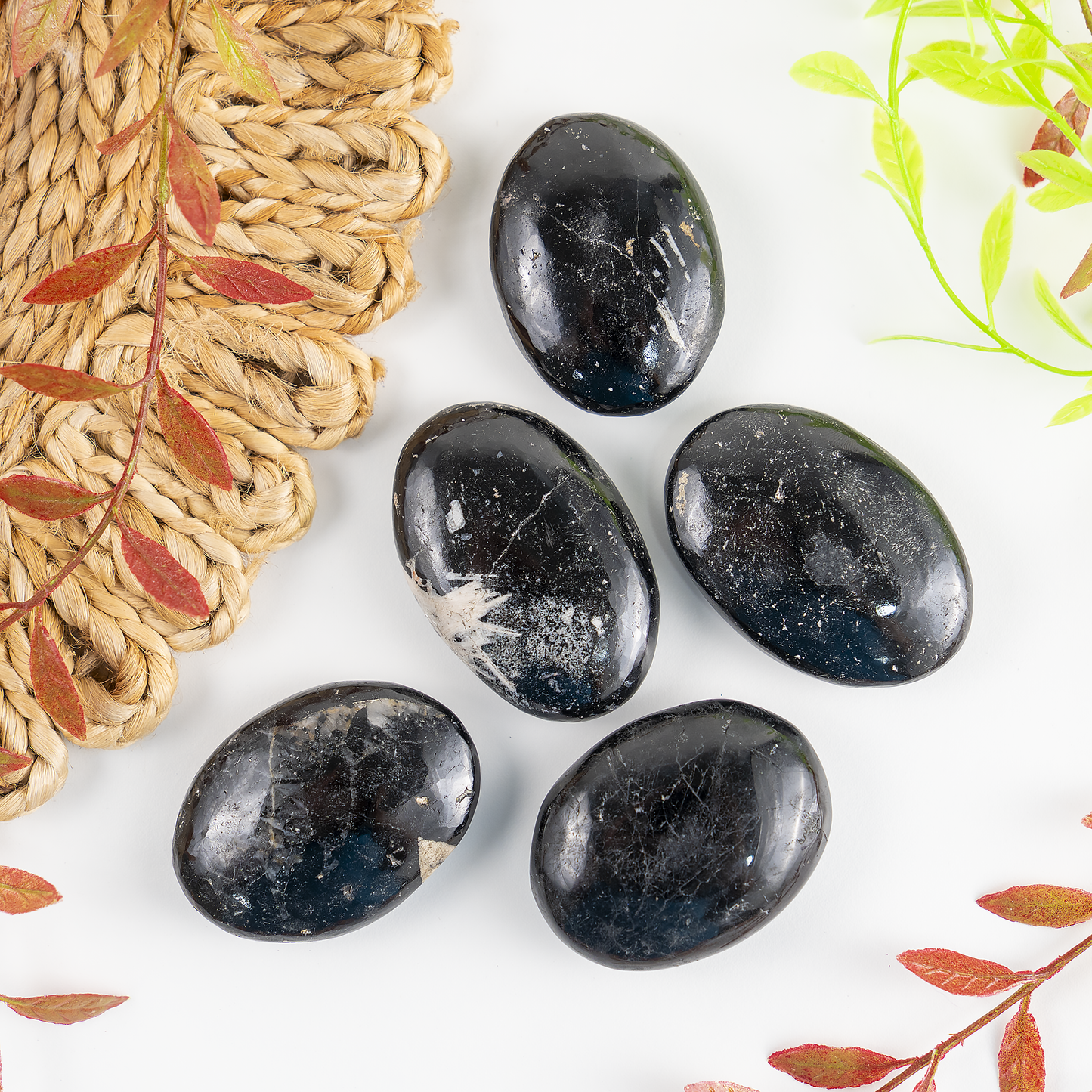 1kg Black Tourmaline Palm Stones (6-8Pcs)