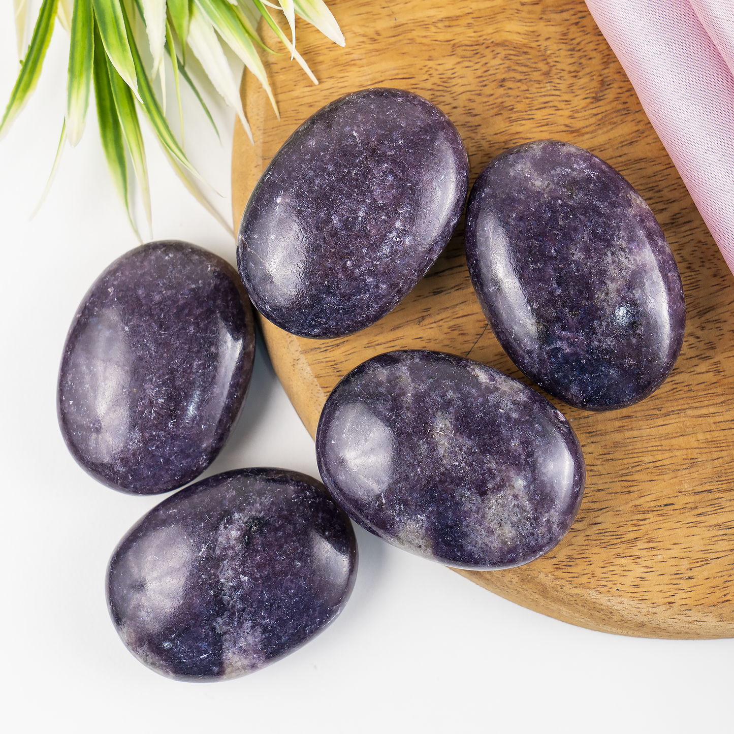 1kg Lepidolite Palm Stones (6-8Pcs)