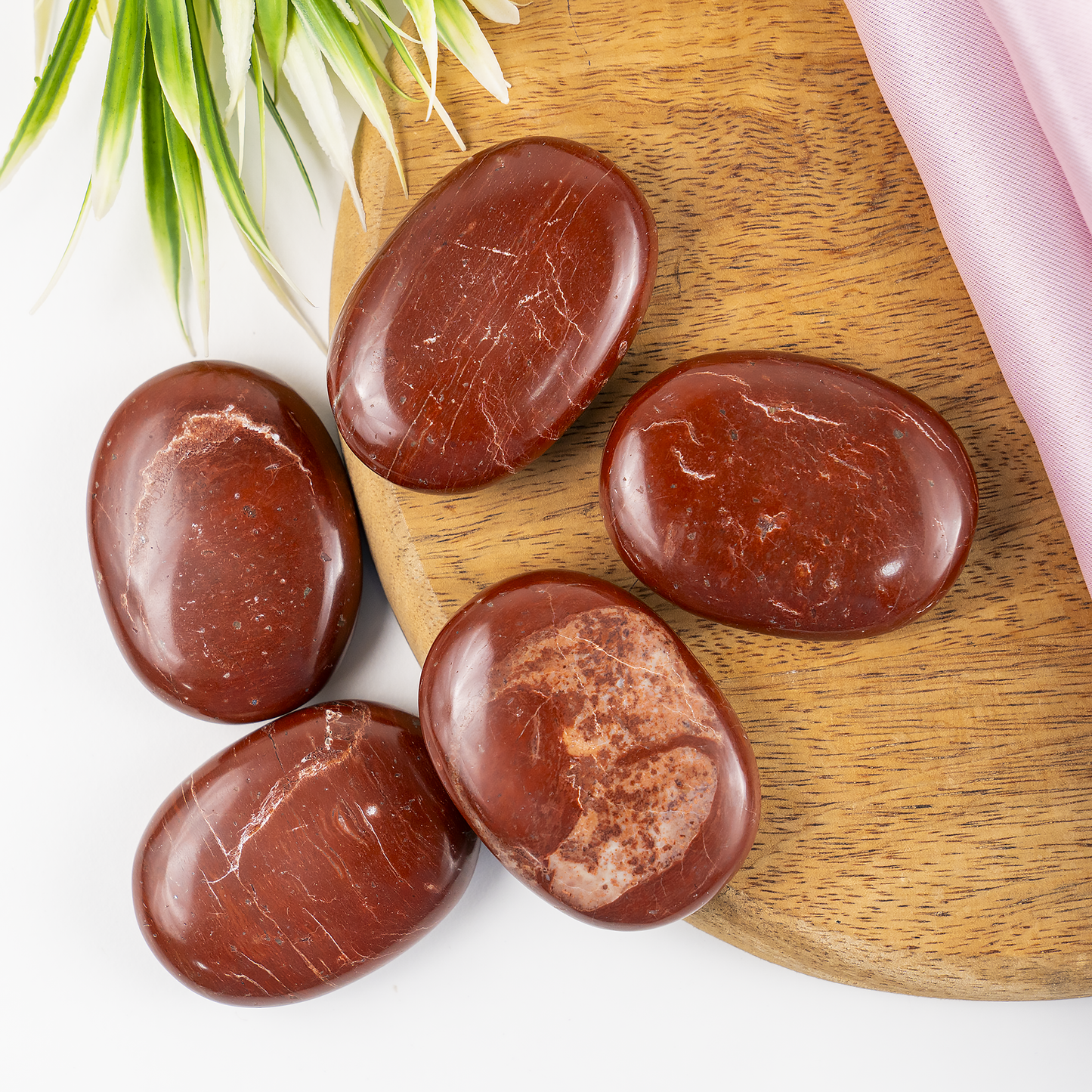 1kg Red Jasper Palm Stones (6-8Pcs)