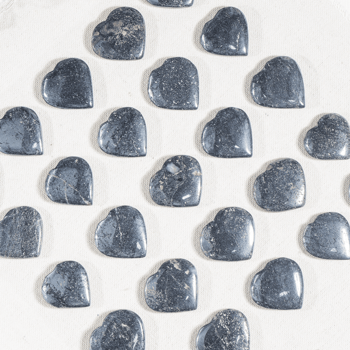 Hematite Heart Crystal, Puffy Mini 1 Inch Pocket Crystal Heart