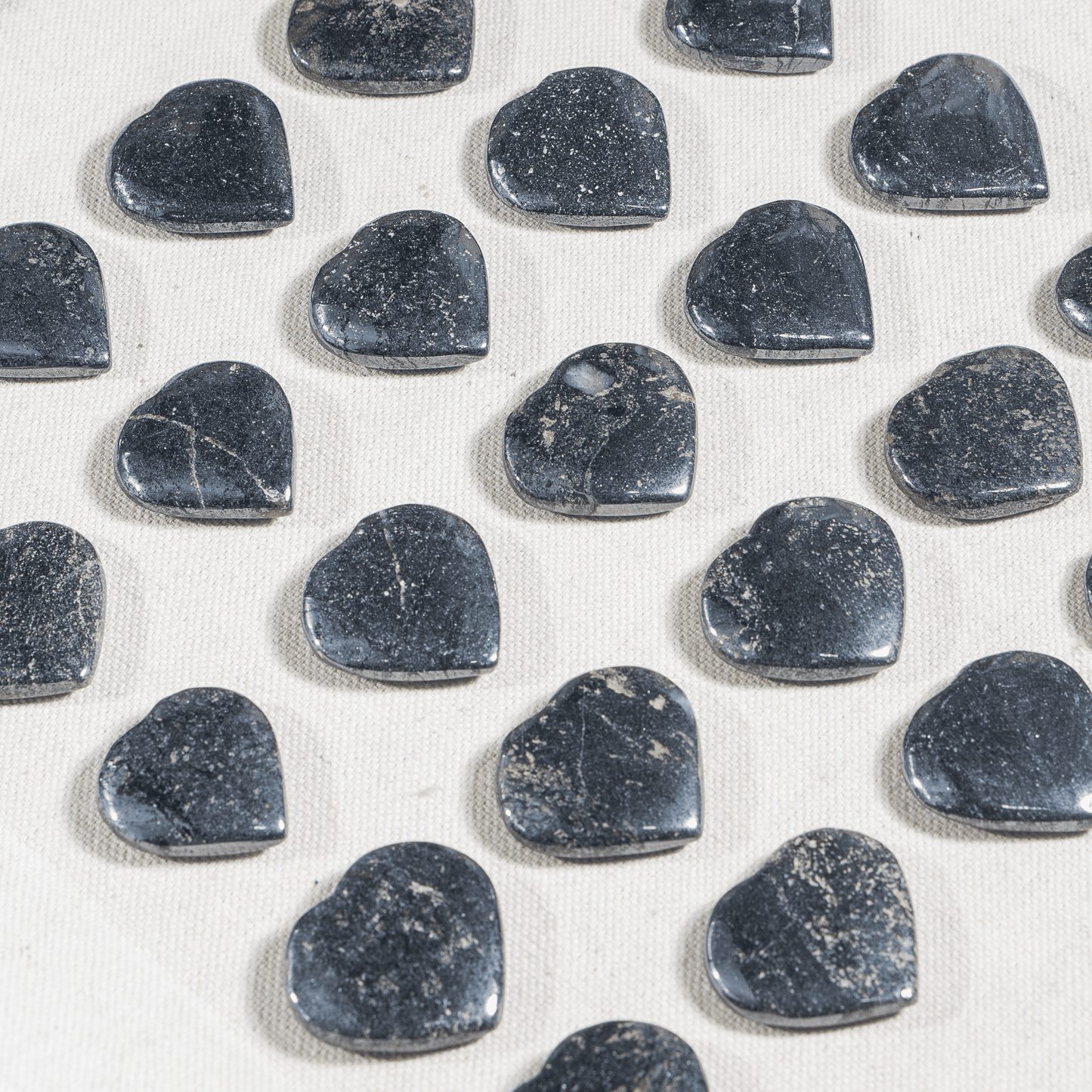 Hematite Heart Crystal, Puffy Mini 1 Inch Pocket Crystal Heart