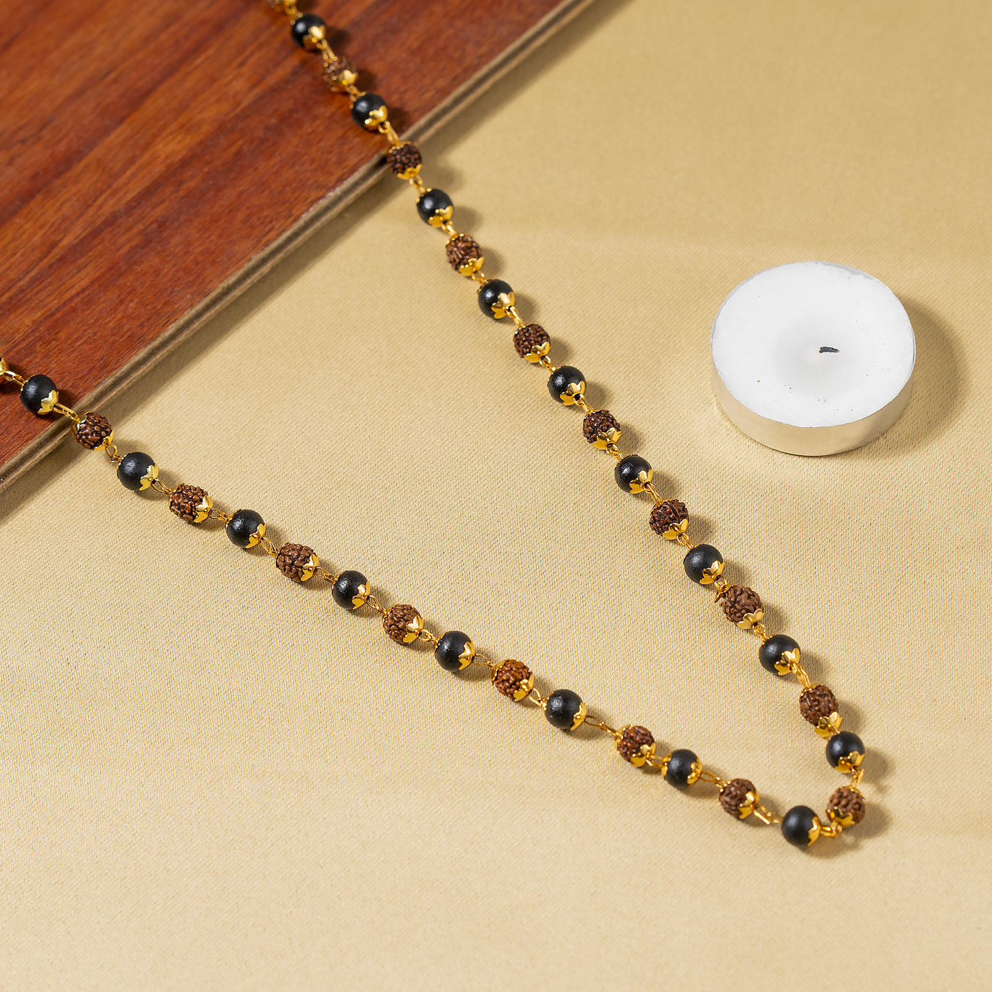 Karungali Rudraksha Mala | Ebony Wood & Rudraksha Prayer Beads | Spiritual Protection Mala