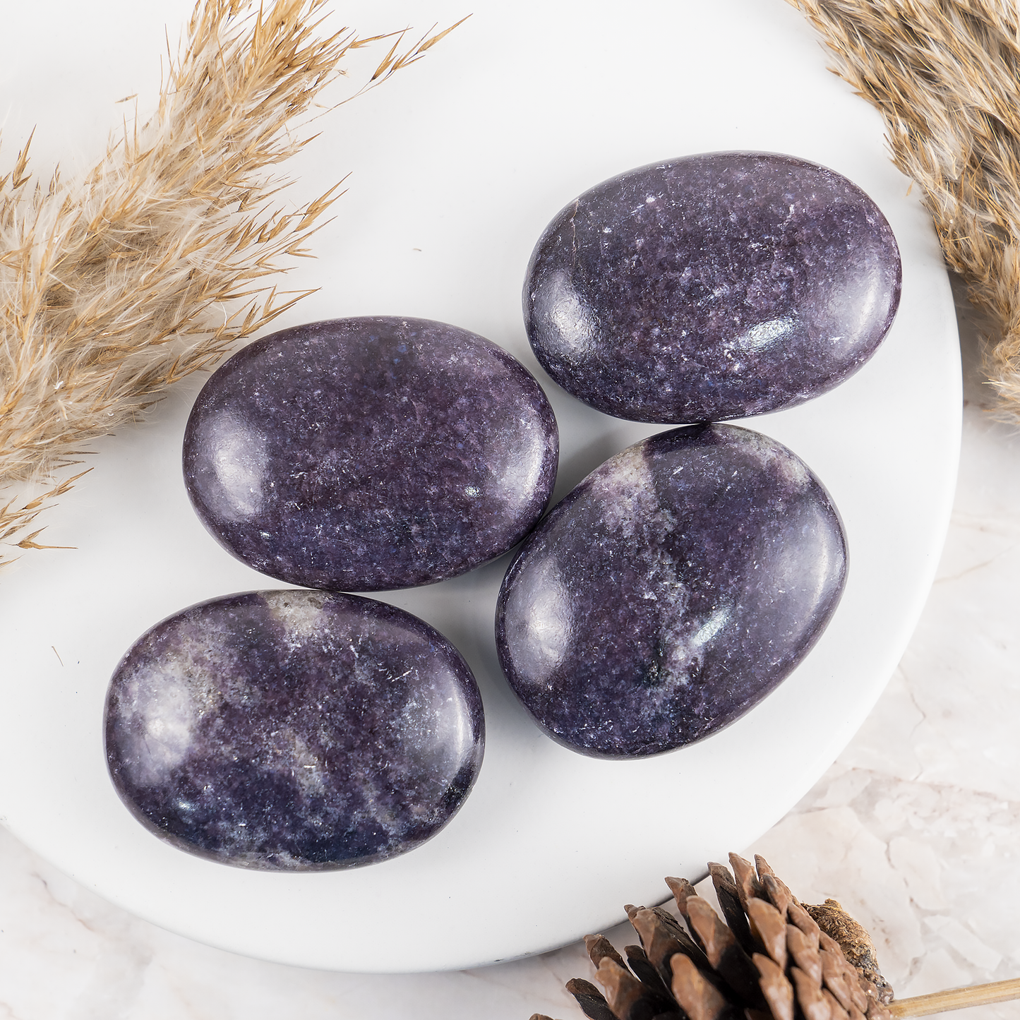 1kg Lepidolite Palm Stones (6-8Pcs)