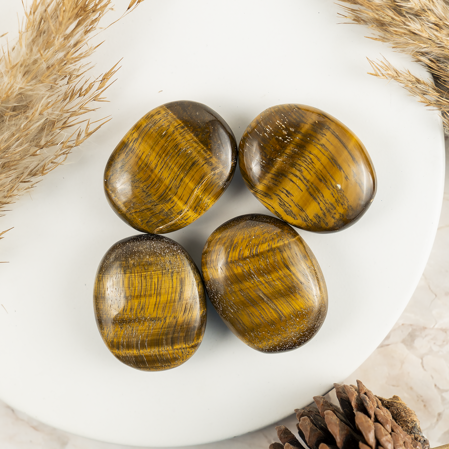 1kg Tiger Eye Palm Stones (6-8Pcs)
