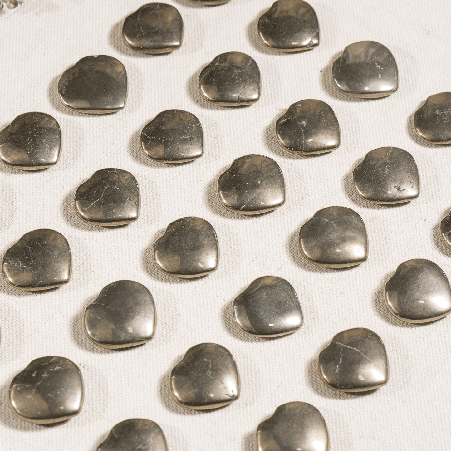 Pyrite Heart Crystal, Puffy Mini 1 Inch Pocket Crystal Heart