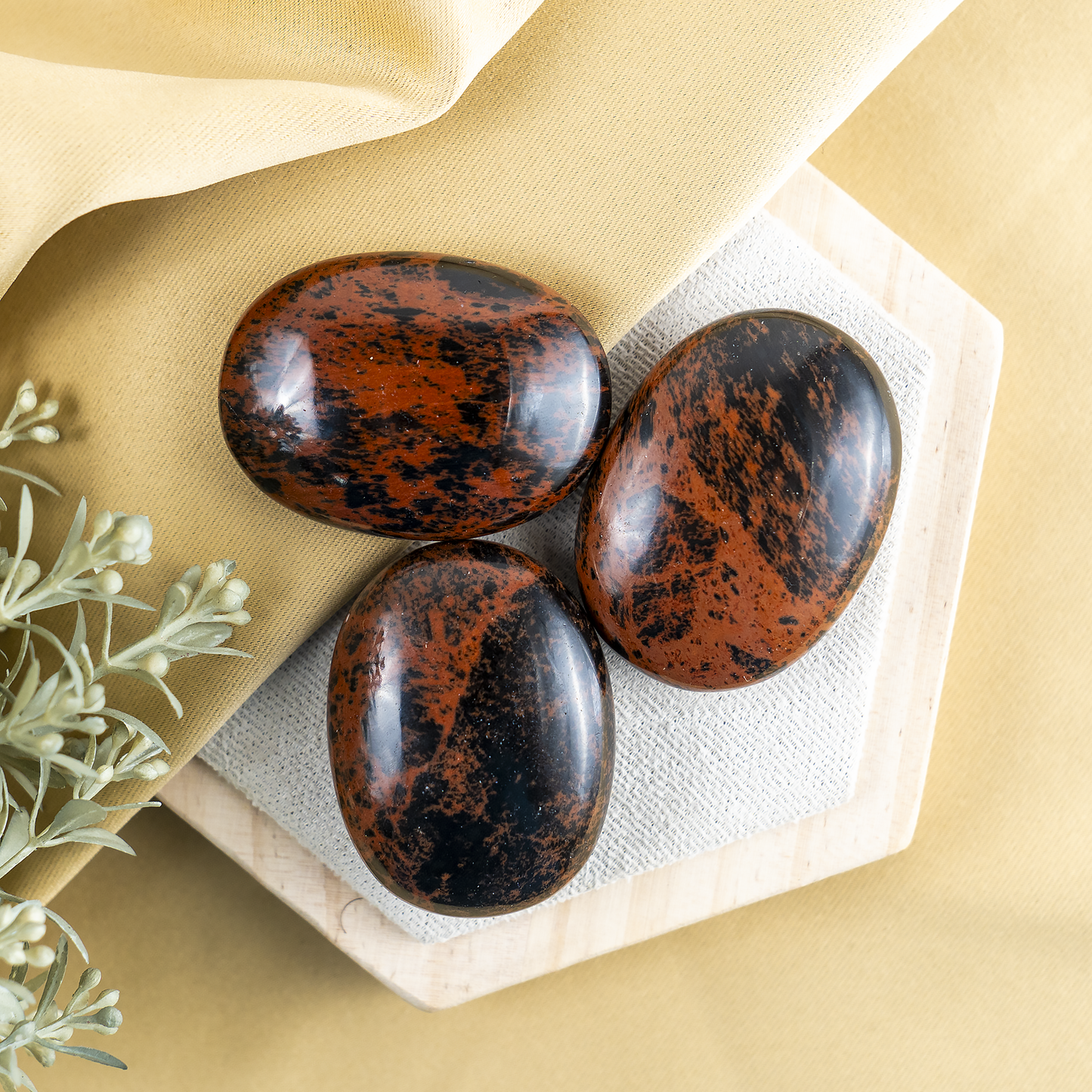 1kg Mahogany Obsidian Palm Stones (6-8Pcs)