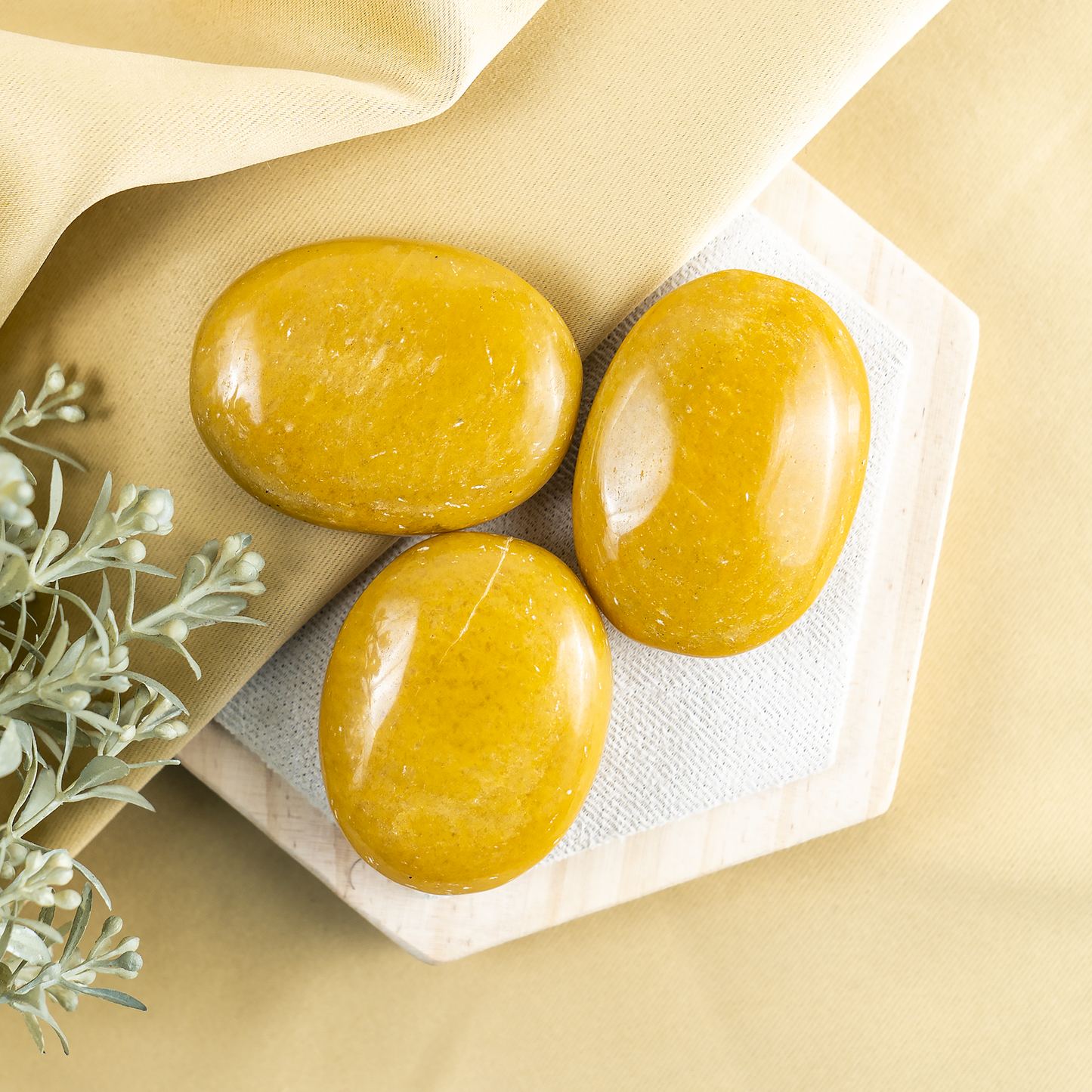 1kg Yellow Aventurine Palm Stones (6-8Pcs)