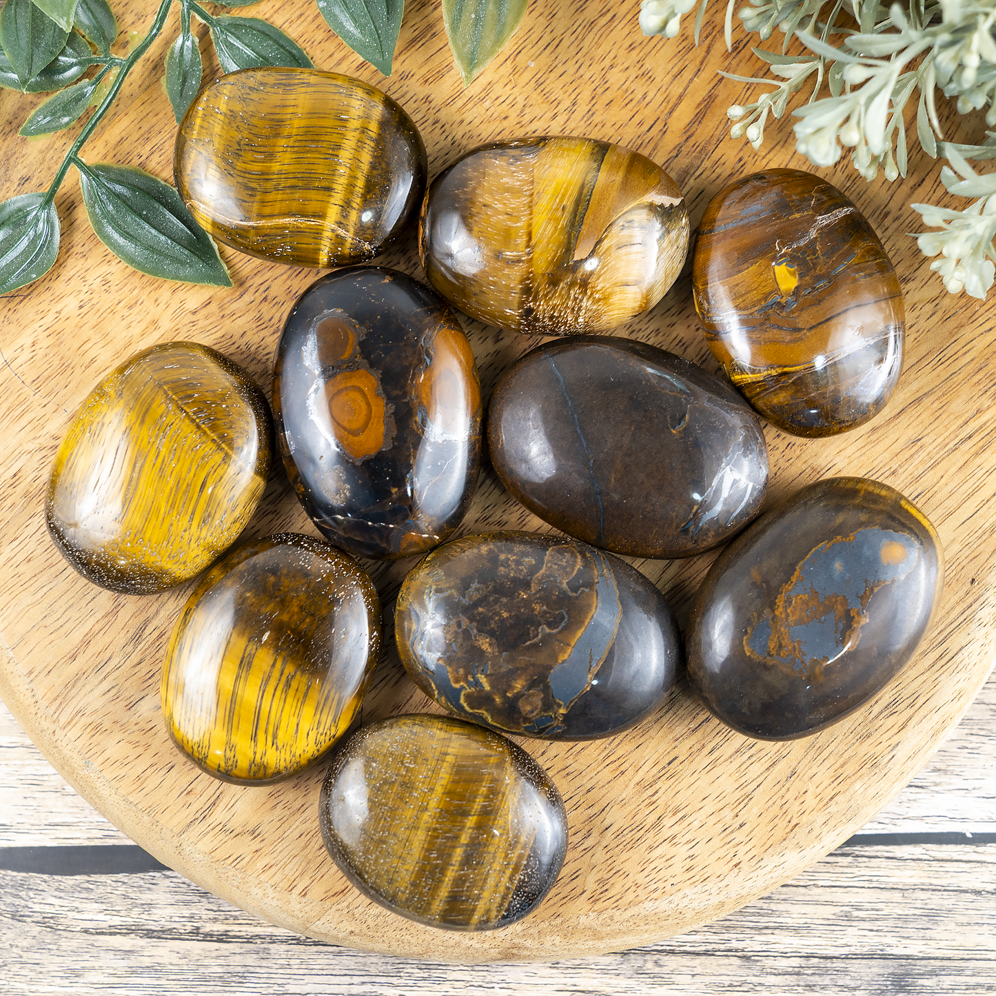 1kg Tiger Eye Palm Stones (6-8Pcs)