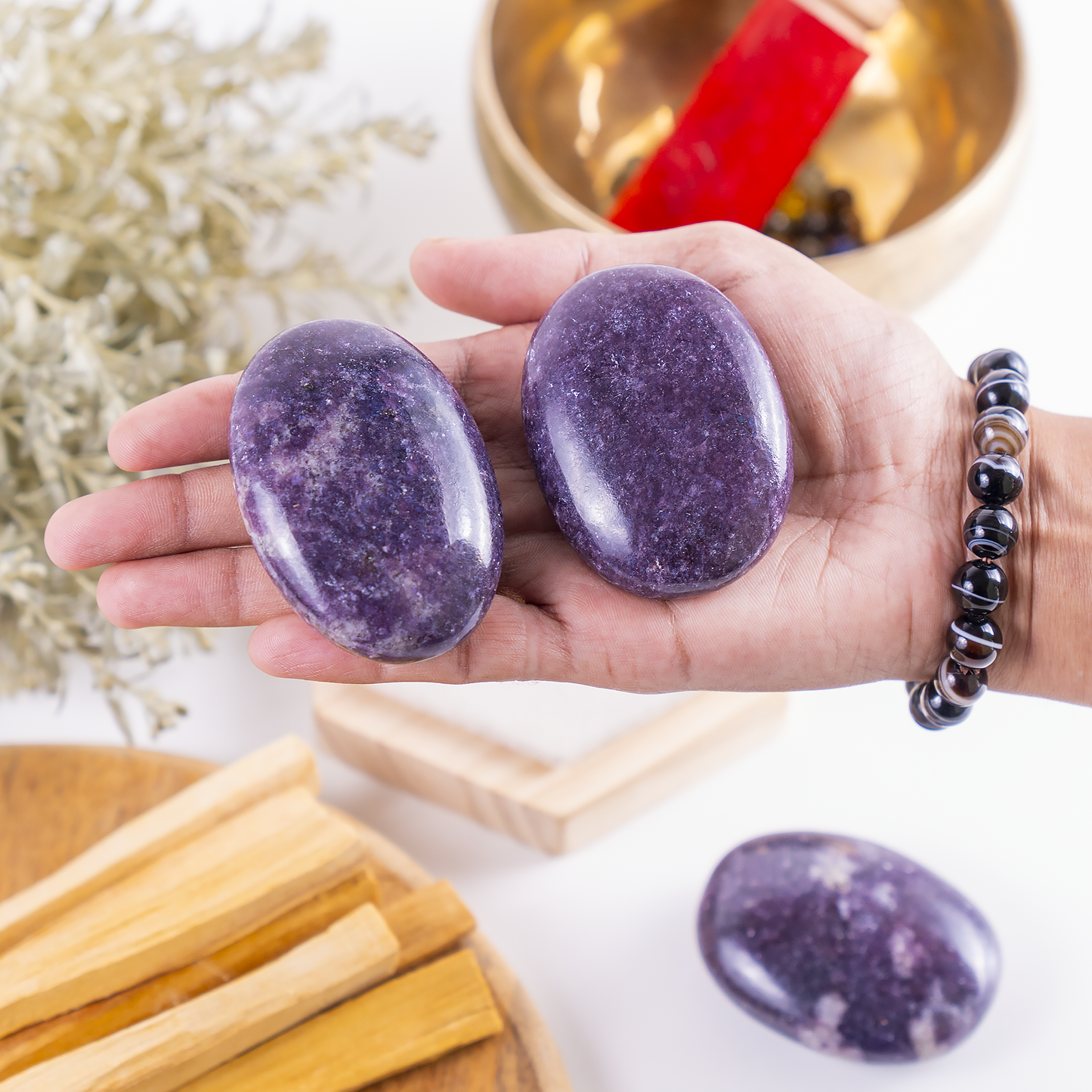 1kg Lepidolite Palm Stones (6-8Pcs)