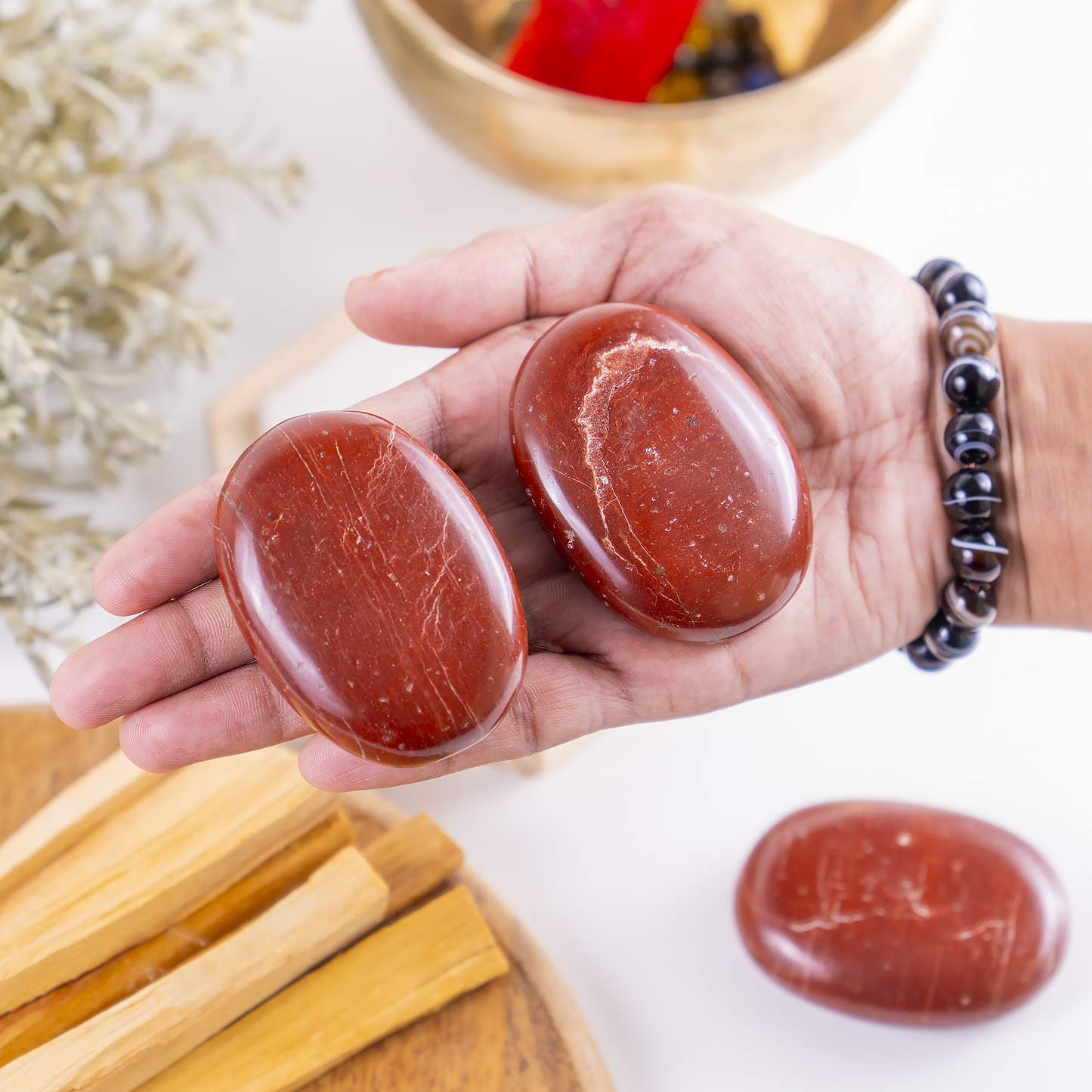 1kg Red Jasper Palm Stones (6-8Pcs)
