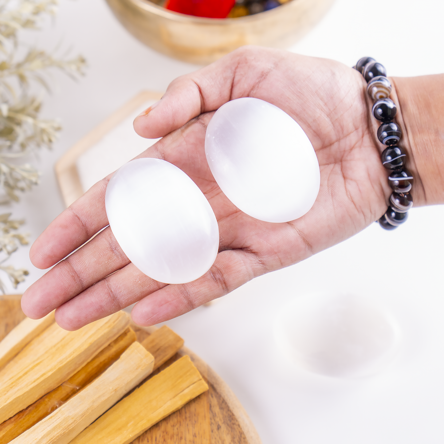 1kg Selenite Palm Stones (6-8Pcs)