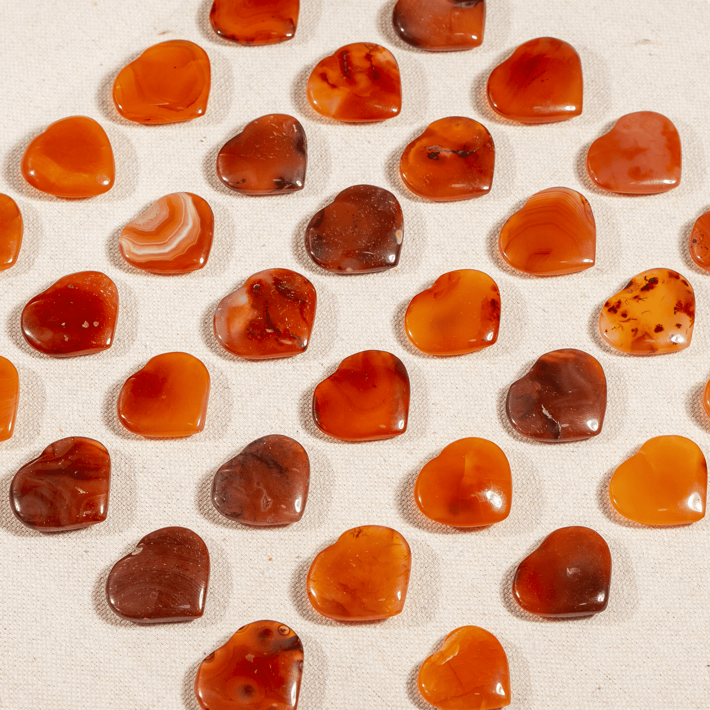 Carnelian Heart Crystal, Puffy Mini 1 Inch Pocket Crystal Heart.