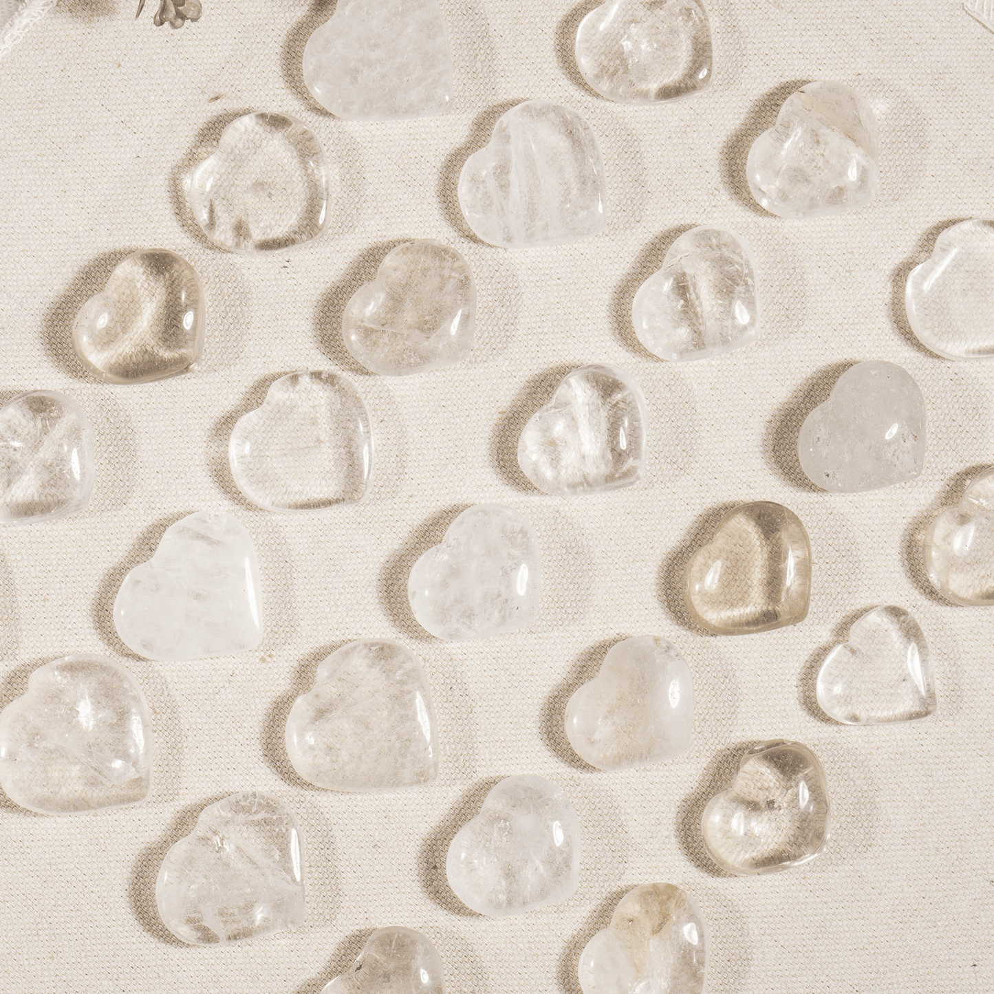 Crystal Quartz 1" Mini Pocket Hearts