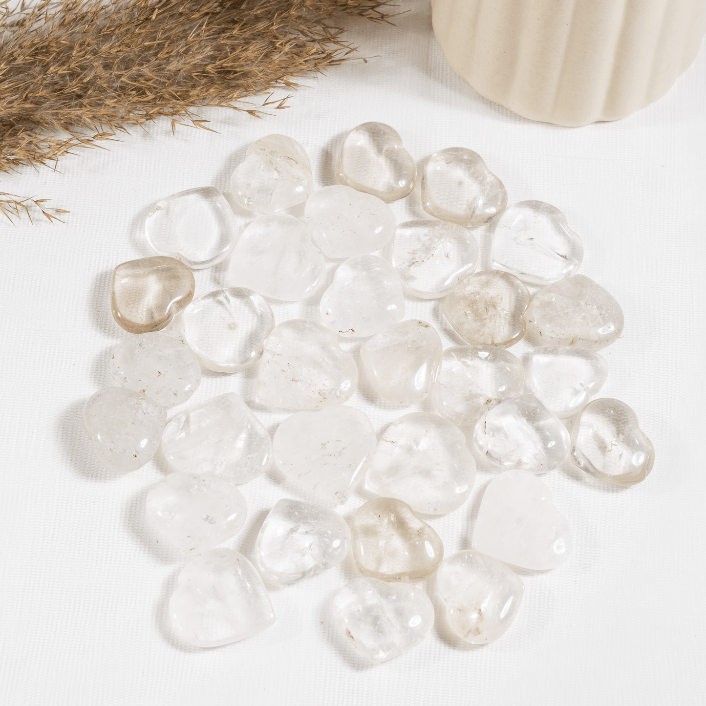 Crystal Quartz 1" Mini Pocket Hearts