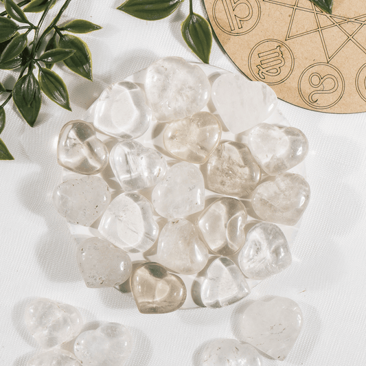 Crystal Quartz 1" Mini Pocket Hearts