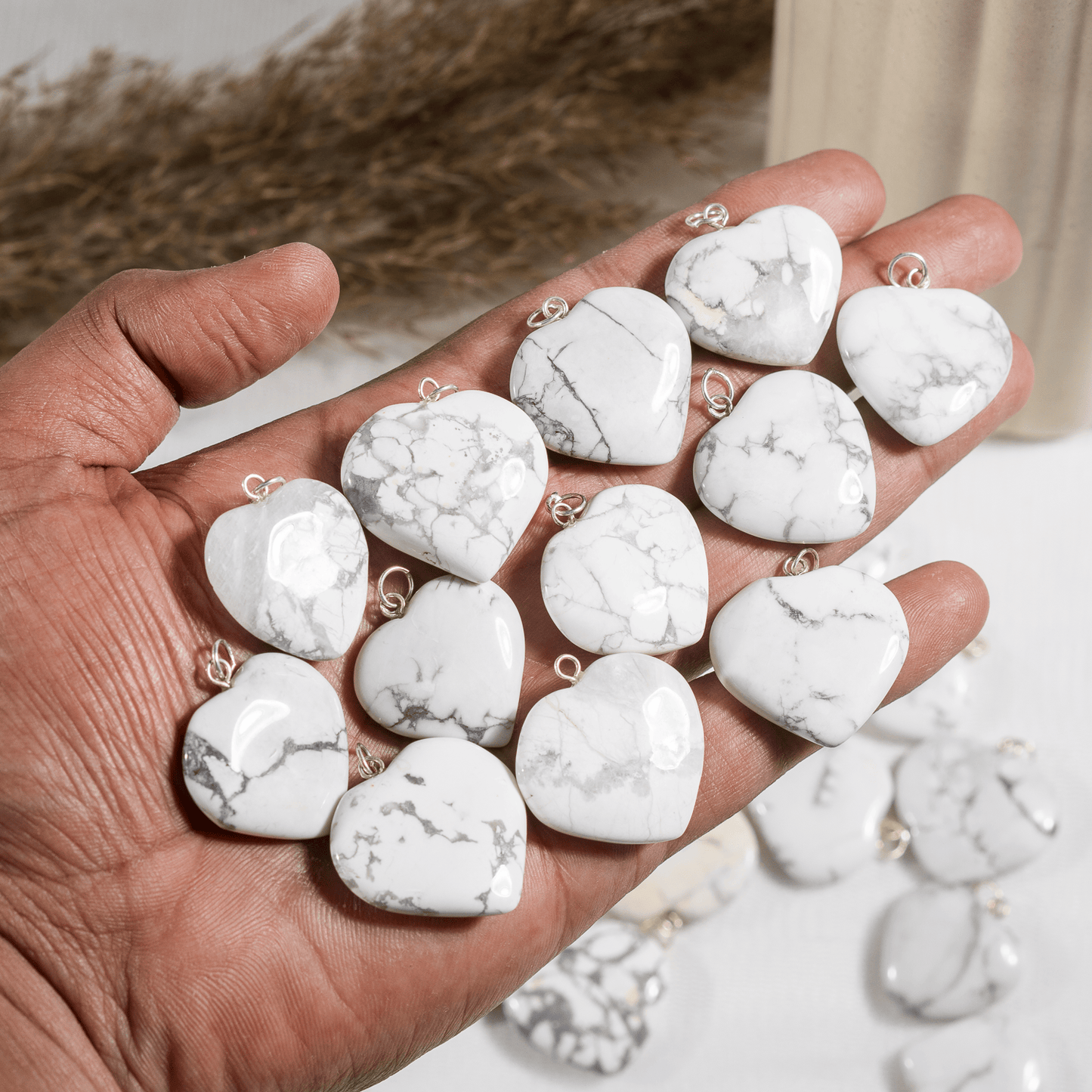 Howlite Crystal Heart Pendant