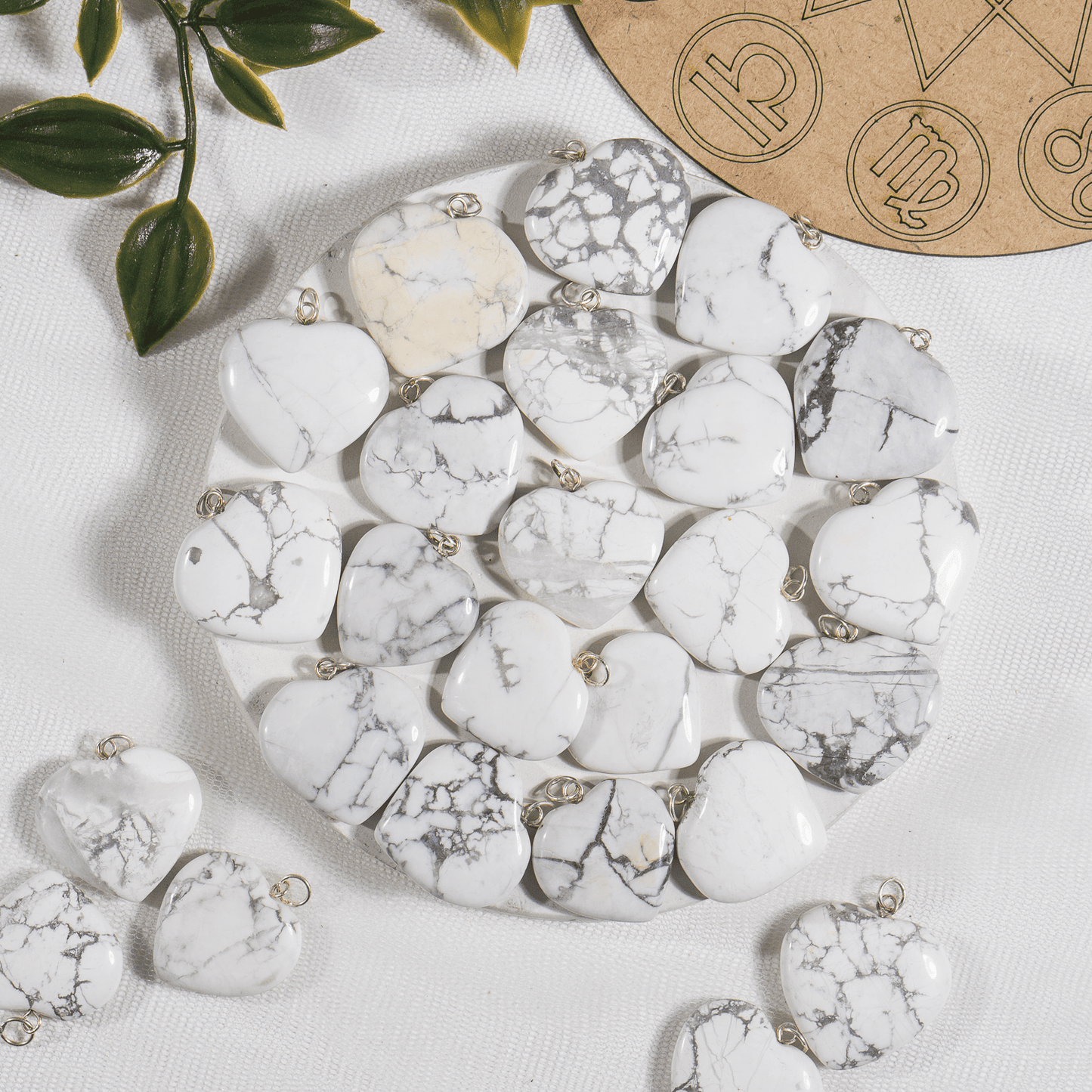 Howlite Crystal Heart Pendant