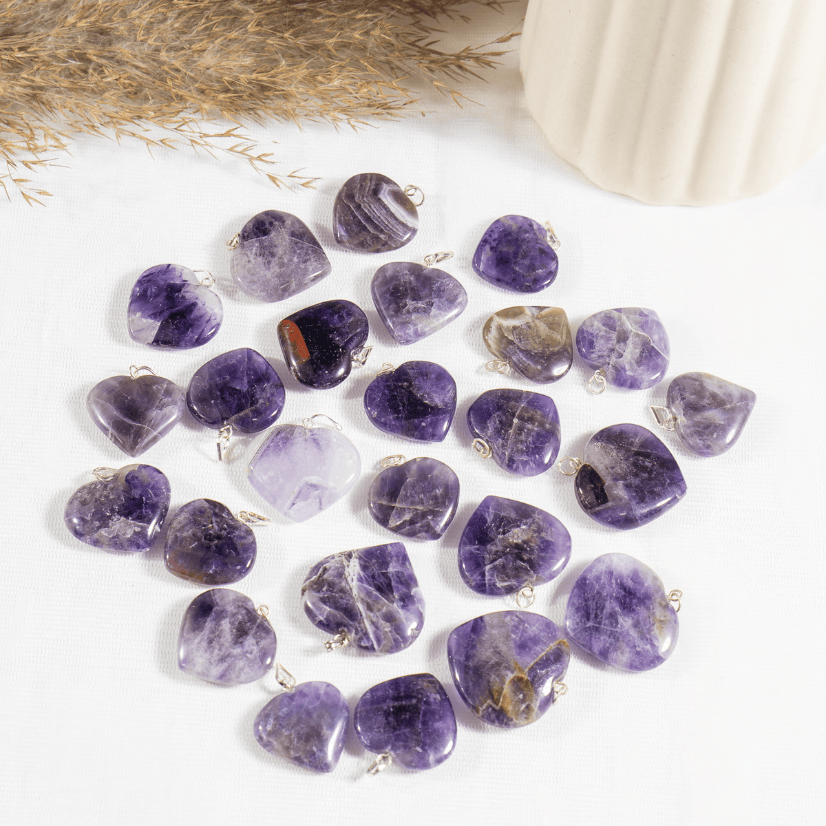 Amethyst Crystal Heart Pendant