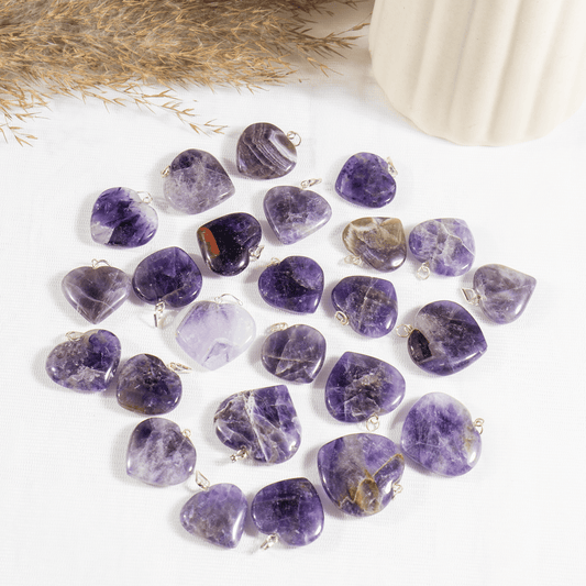 Amethyst Crystal Heart Pendant