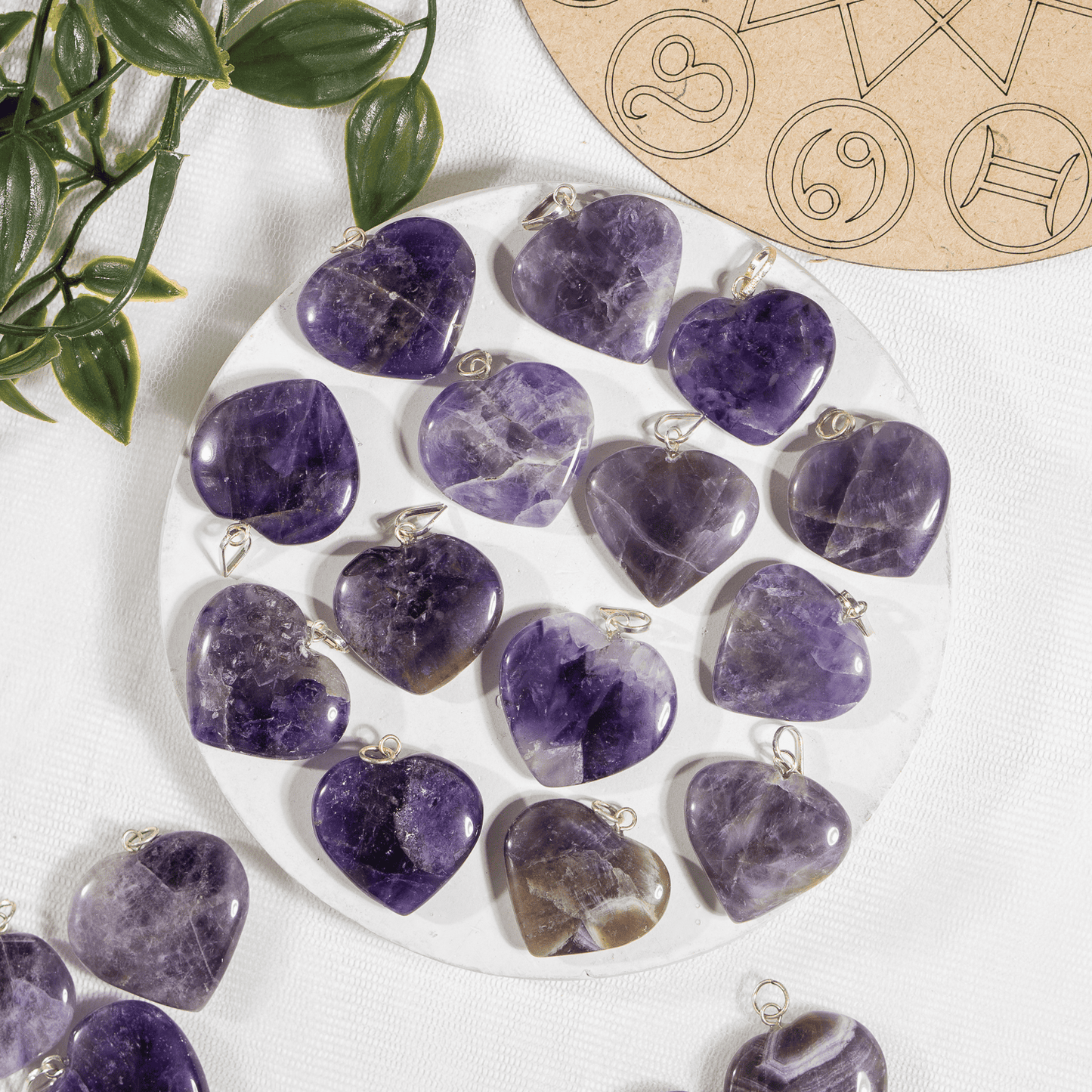 Amethyst Crystal Heart Pendant