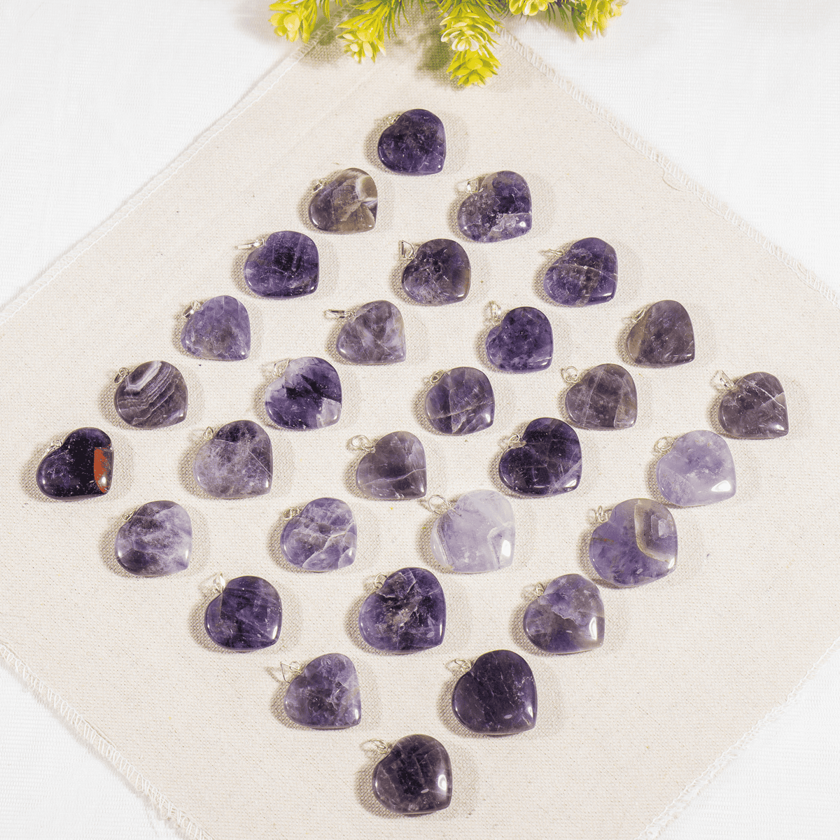 Amethyst Crystal Heart Pendant