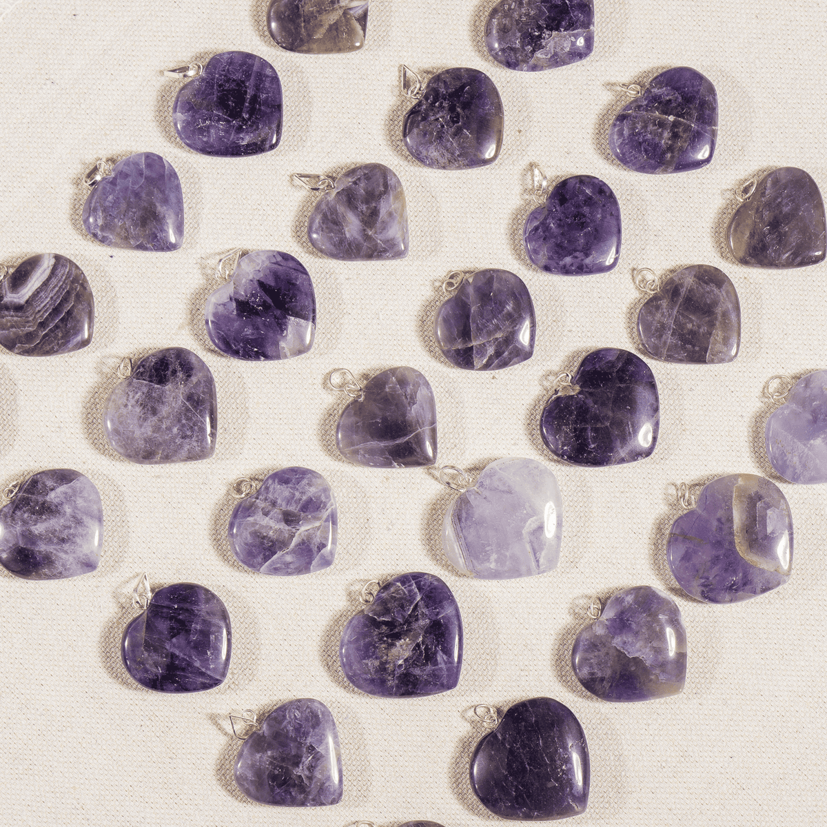 Amethyst Crystal Heart Pendant