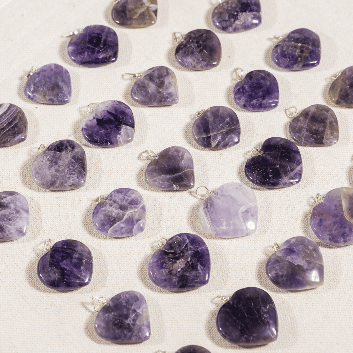 Amethyst Crystal Heart Pendant