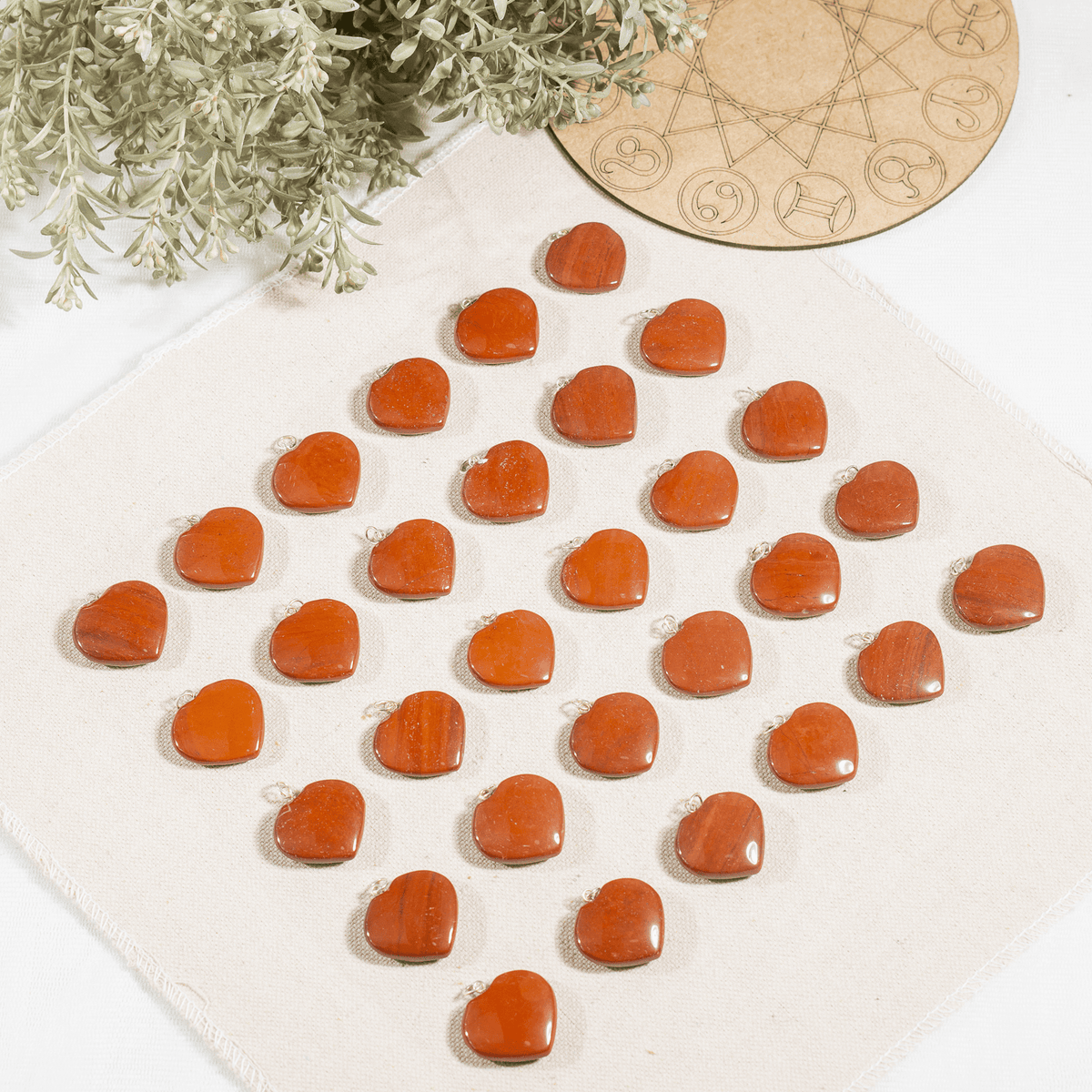 Real Red Jasper Crystal Heart Pendant