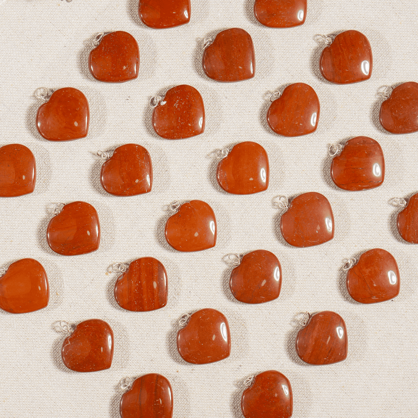 Real Red Jasper Crystal Heart Pendant