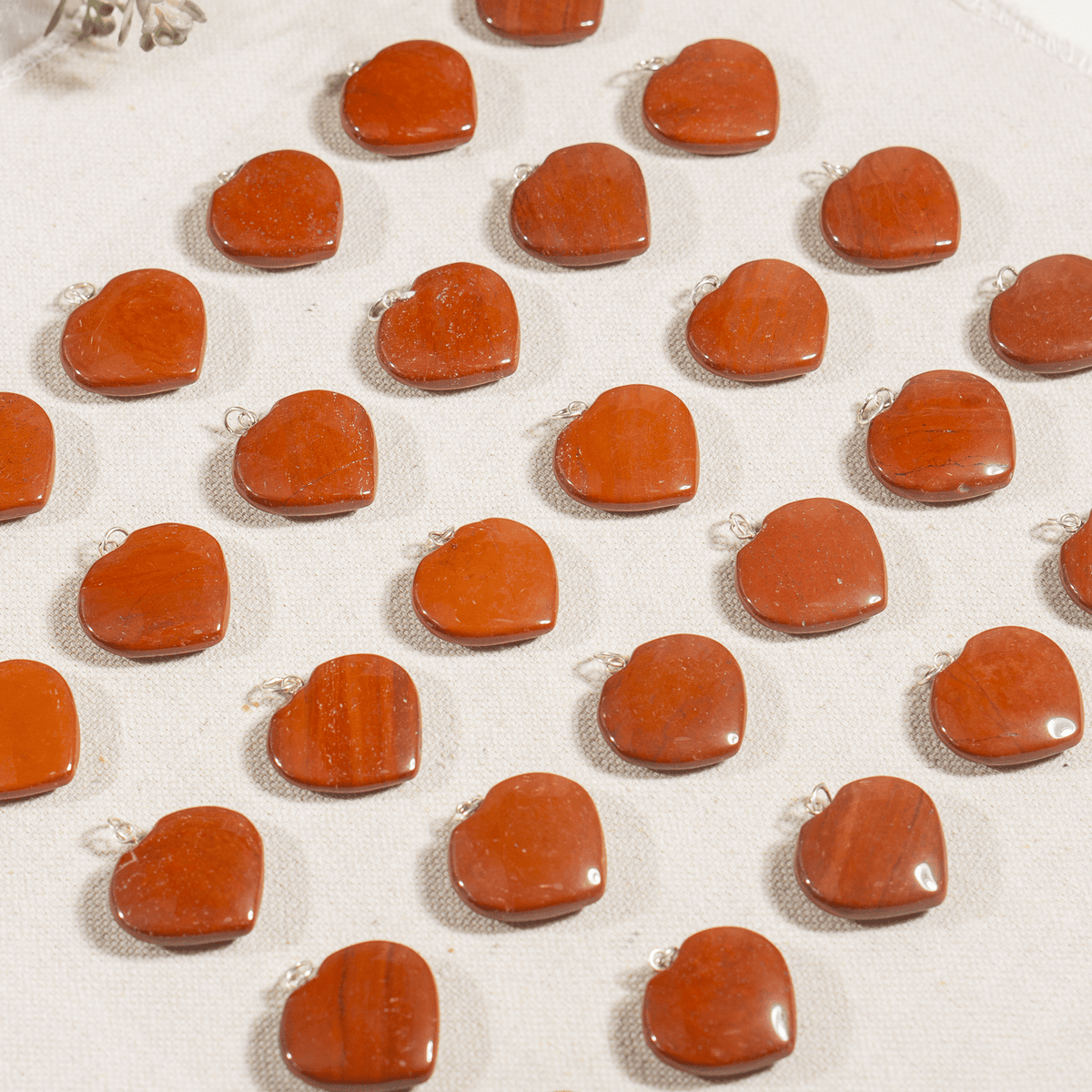 Real Red Jasper Crystal Heart Pendant