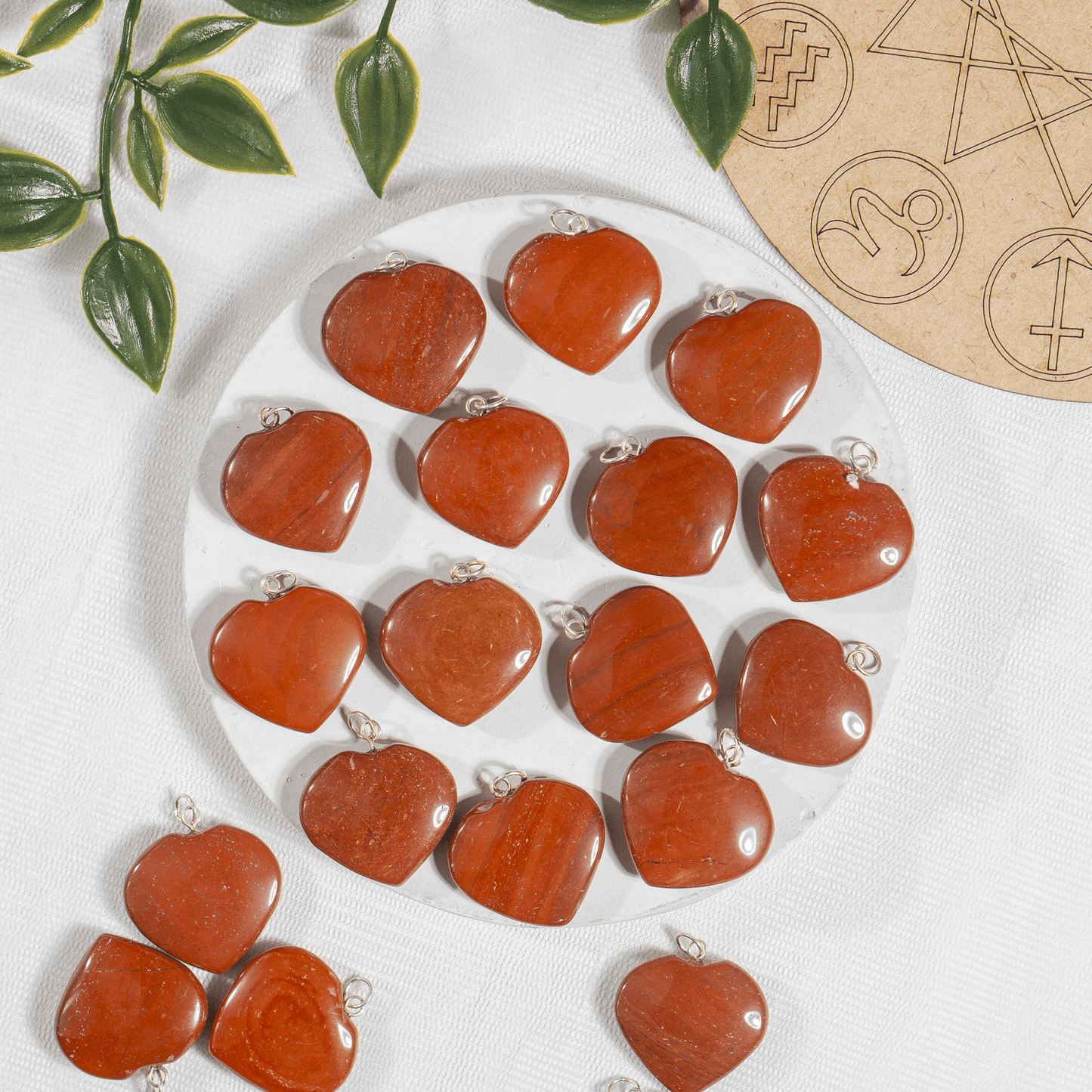 Real Red Jasper Crystal Heart Pendant